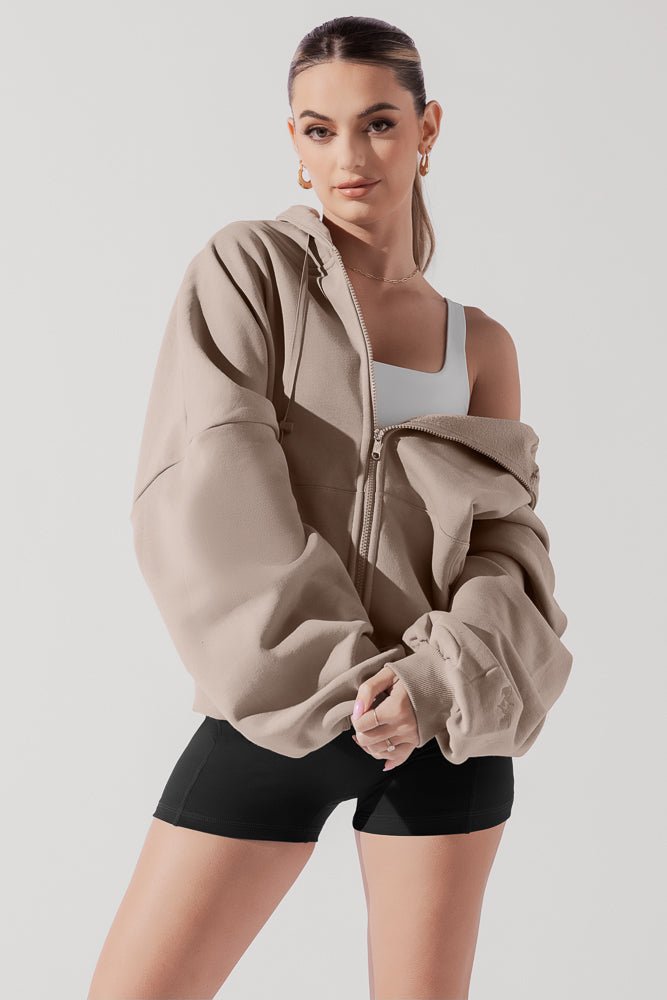 POPFLEX®Zip Cloud Hoodie - Taupe - M.S Skincare