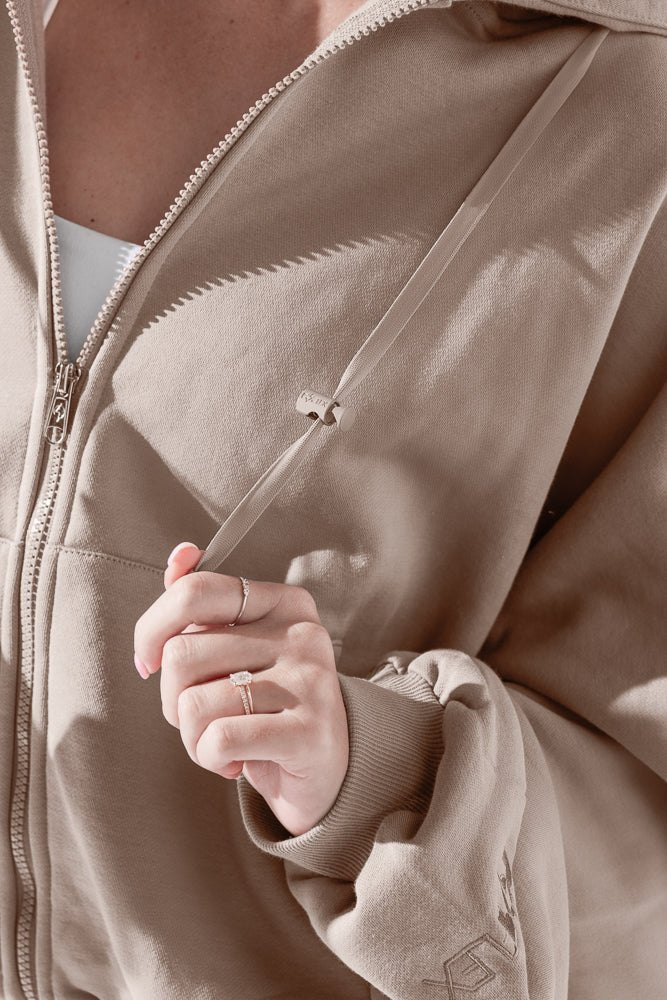 POPFLEX®Zip Cloud Hoodie - Taupe - M.S Skincare