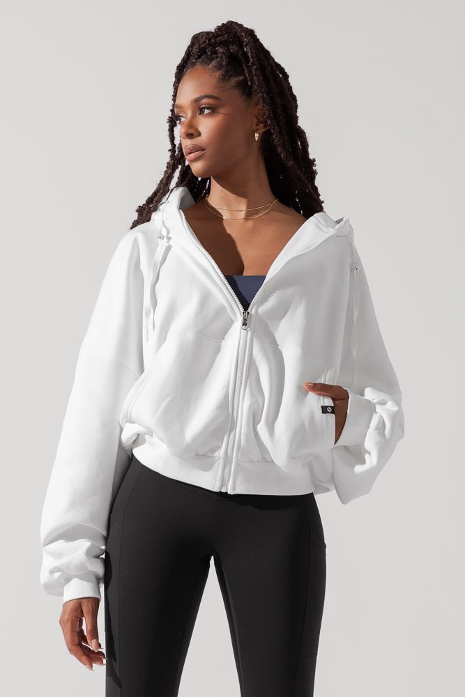 POPFLEX®Zip Cloud Hoodie - White - M.S Skincare