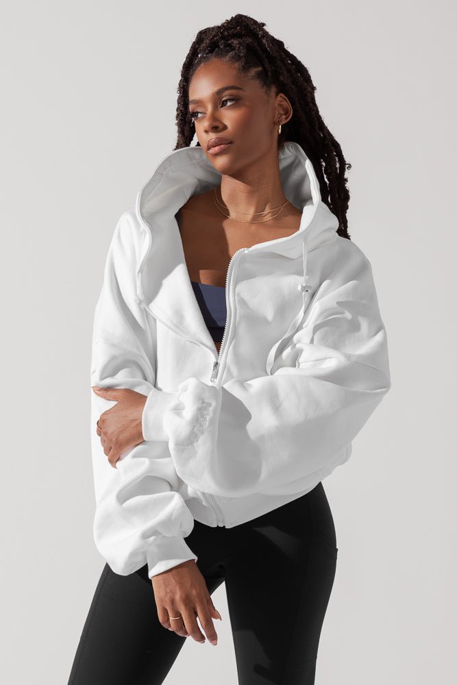 POPFLEX®Zip Cloud Hoodie - White - M.S Skincare