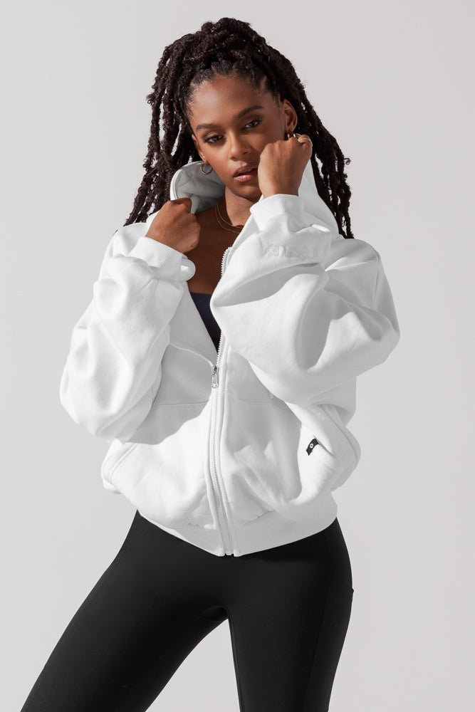 POPFLEX®Zip Cloud Hoodie - White - M.S Skincare