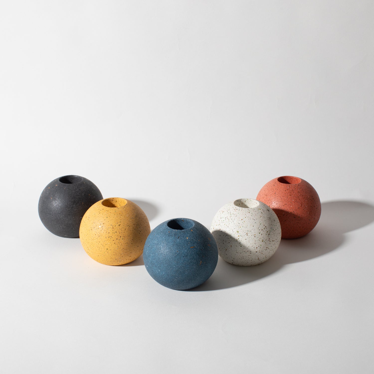 Sphere Candlestick Holder | Black Terrazzo