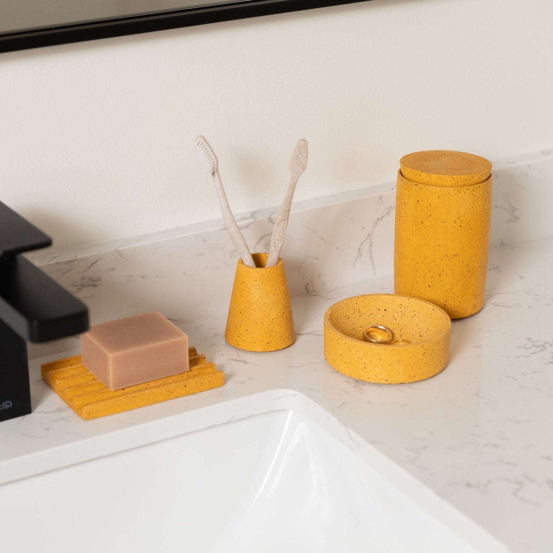 Cotton Swab Holder | Marigold Terrazzo