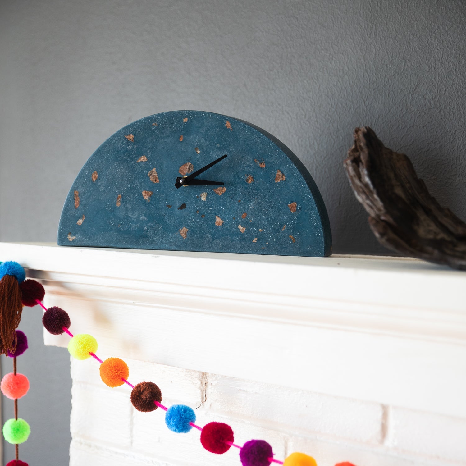 Mantle Clock | Cobalt Terrazzo