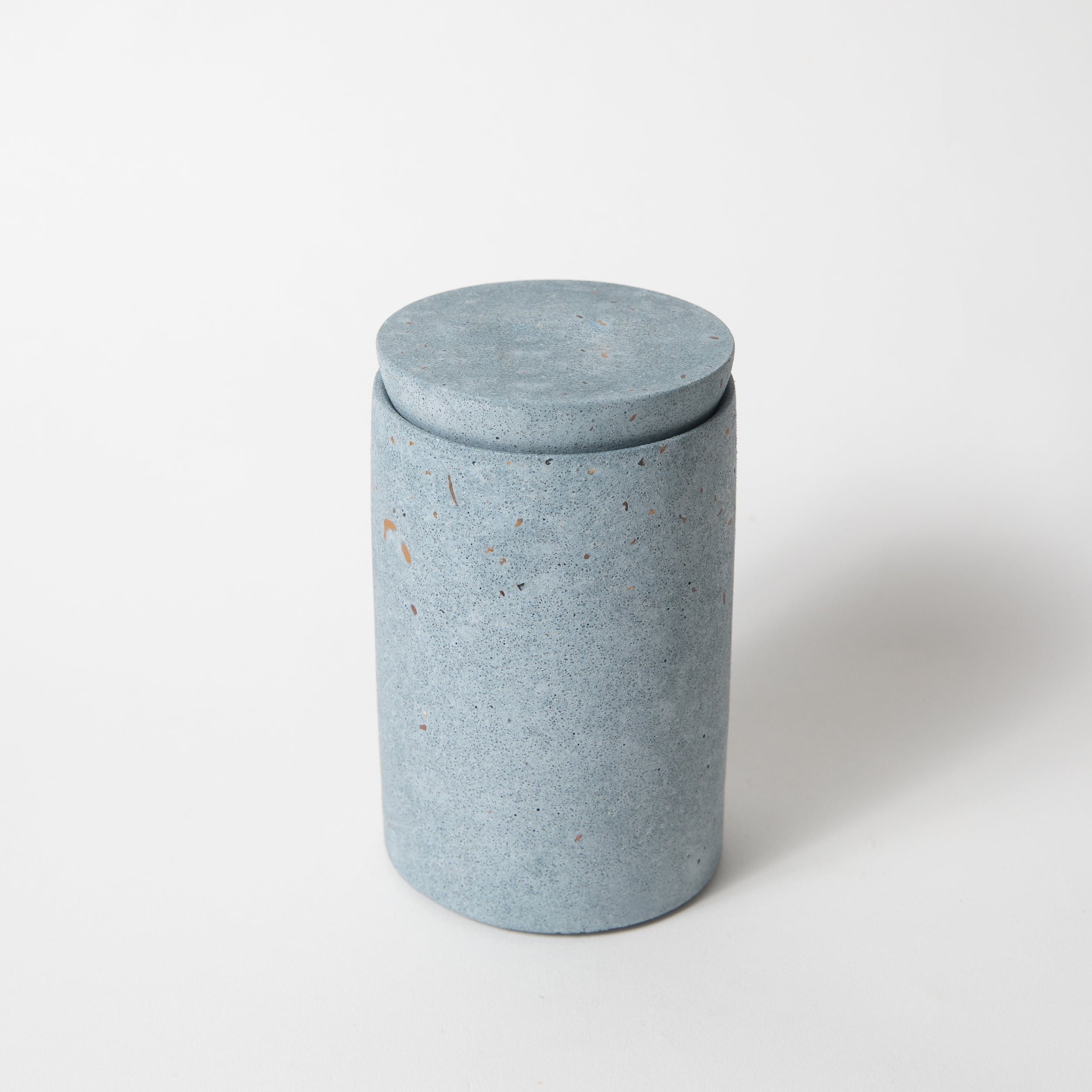 Wattestäbchenhalter | Hellblauer Terrazzo