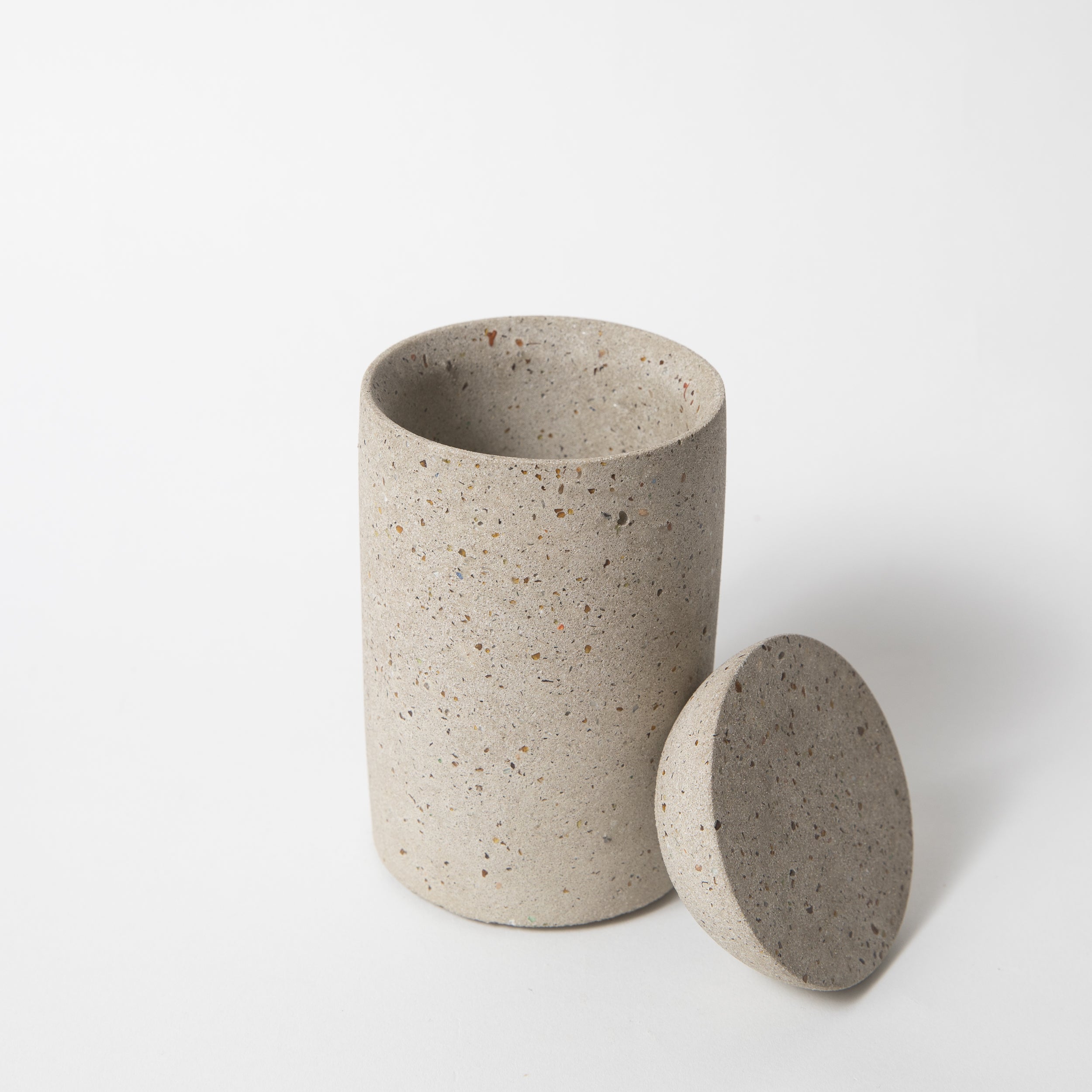 Cotton Swab Holder | Natural Terrazzo