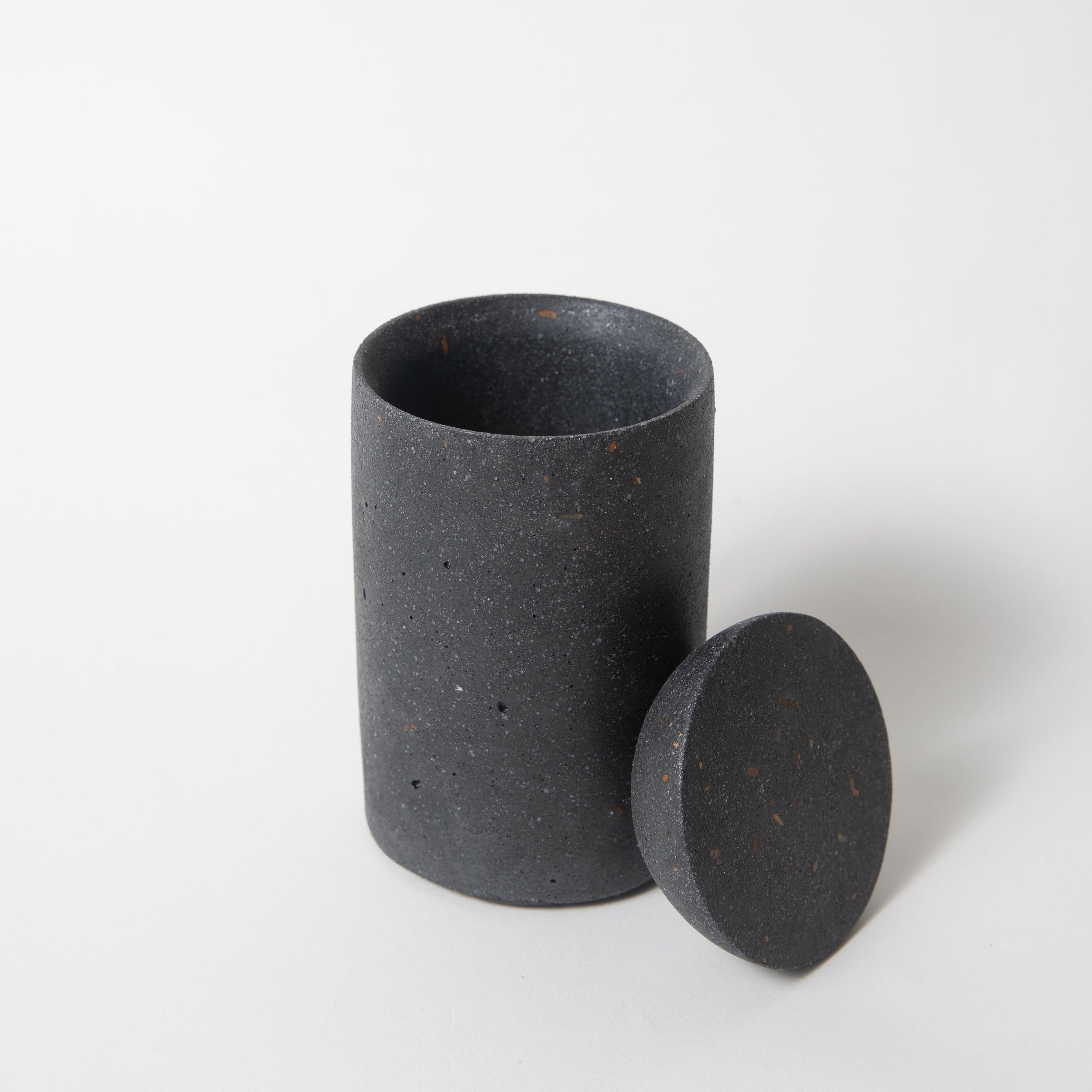 Cotton Swab Holder (w/o lid) | Black Terrazzo