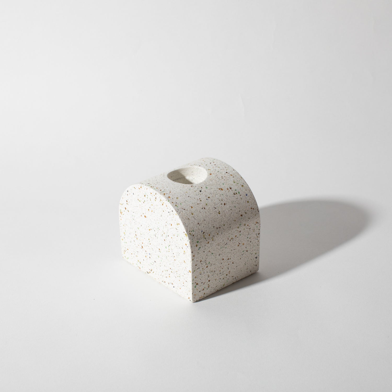 Pretti.Cool Arch Candlestick Holder | White Terrazzo