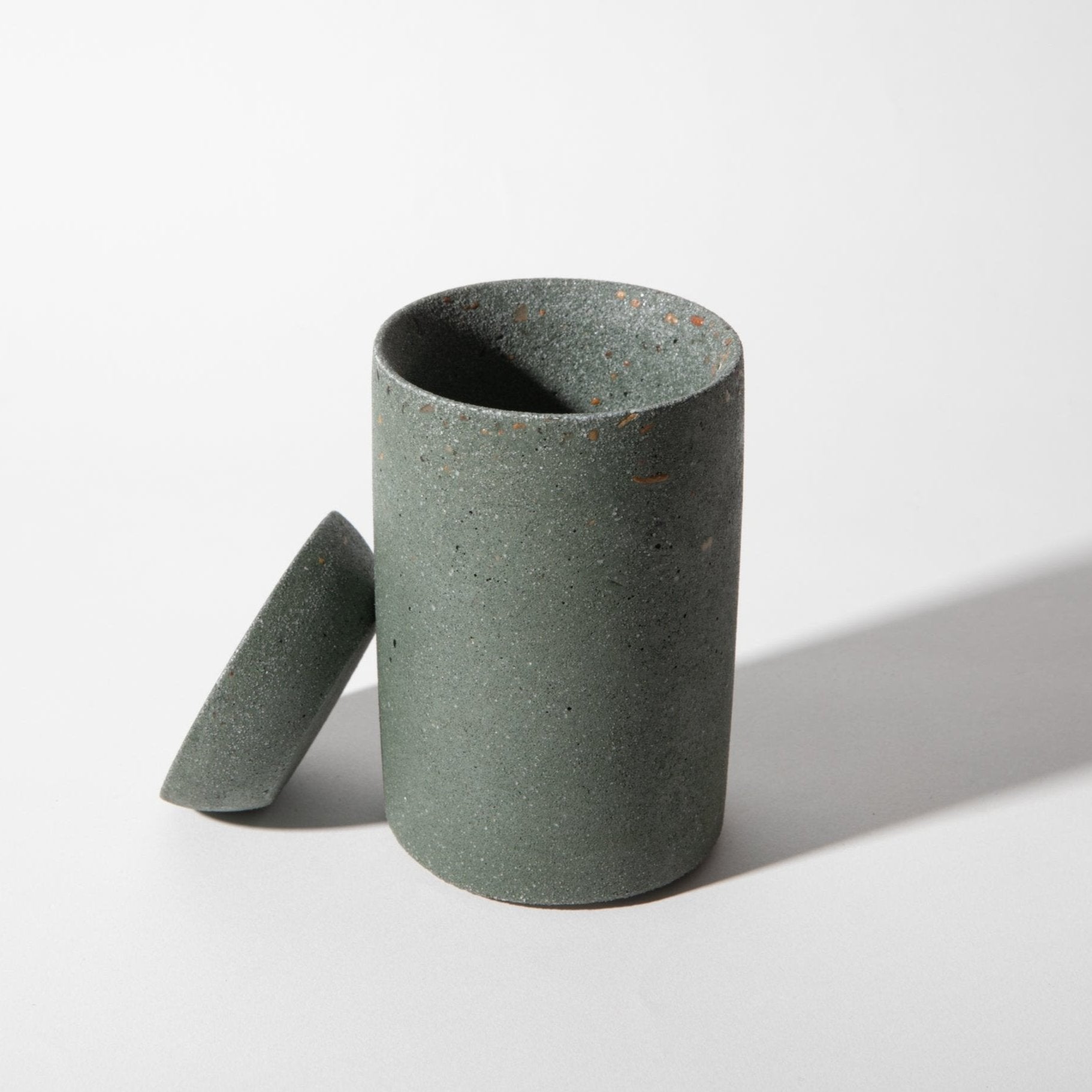 Pretti.CoolCotton Swab Holder | Dark Green Terrazzo - M.S Skincare