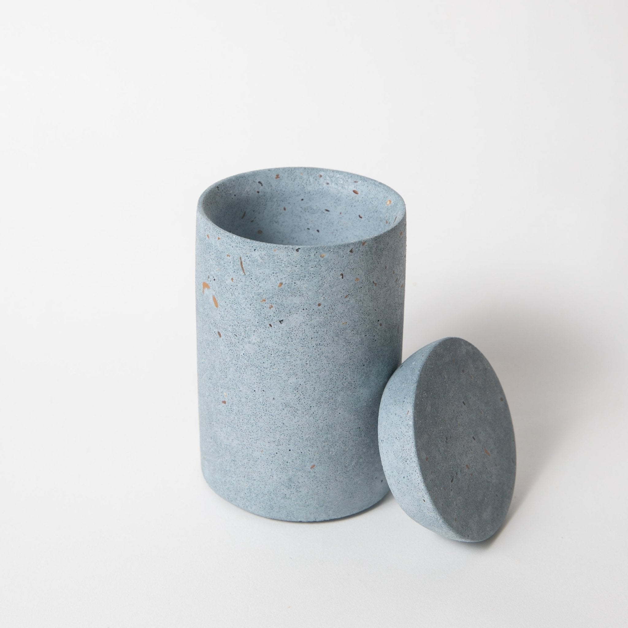 Pretti.CoolCotton Swab Holder | Light Blue Terrazzo - M.S Skincare