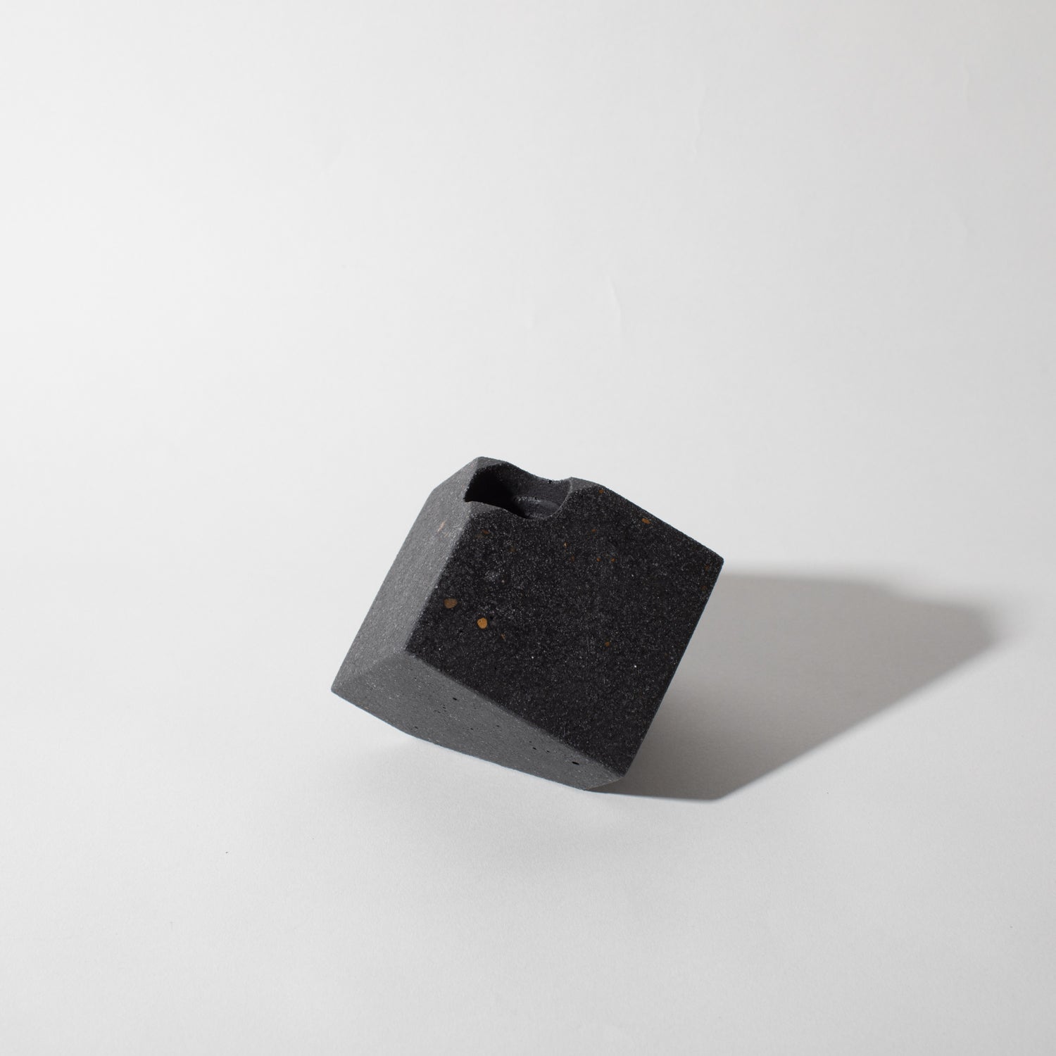 Pretti.Cool Cube Candlestick Holder | Black Terrazzo