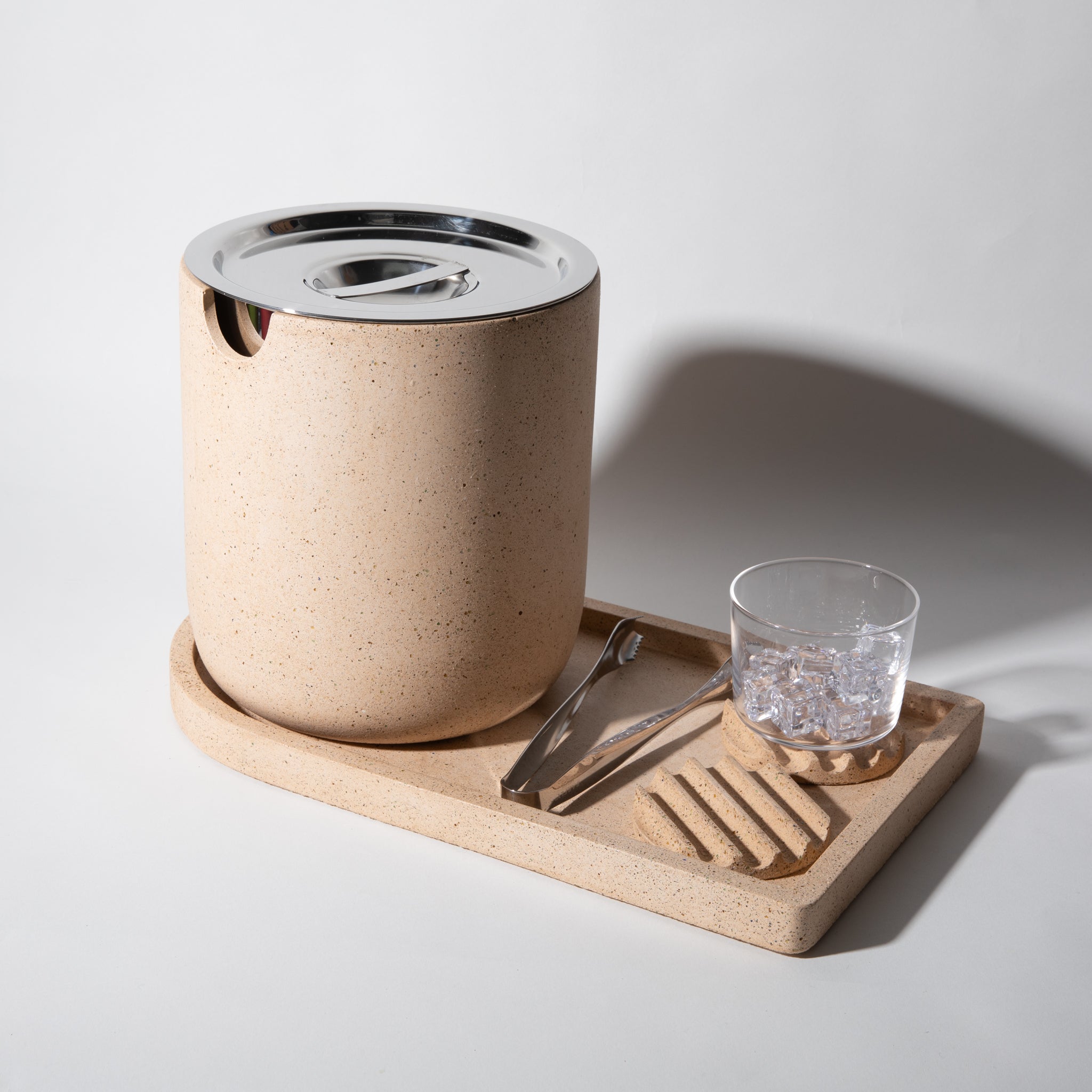 Pretti.Cool Ice Bucket Tray | Peach Terrazzo