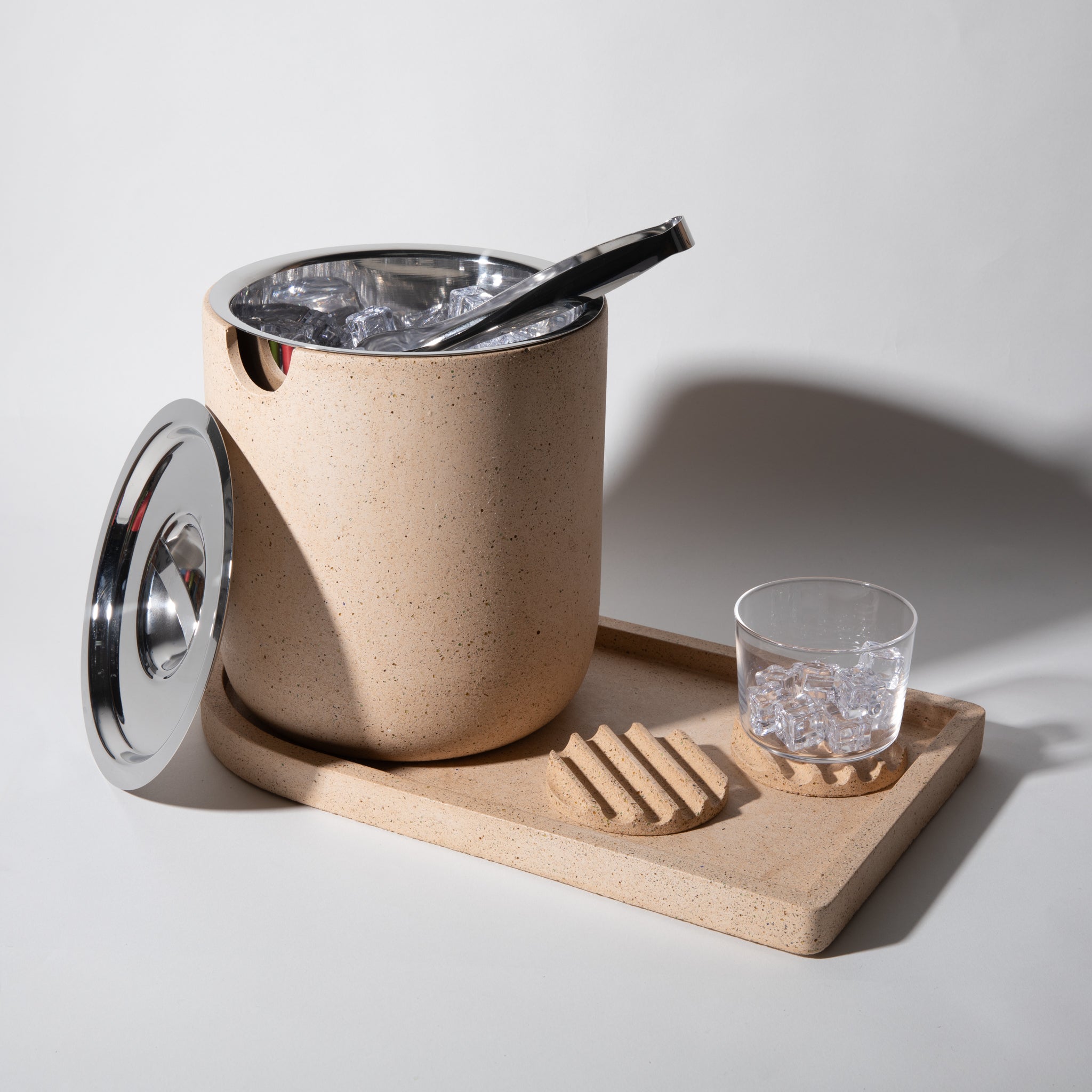 Pretti.Cool Ice Bucket Tray | Peach Terrazzo