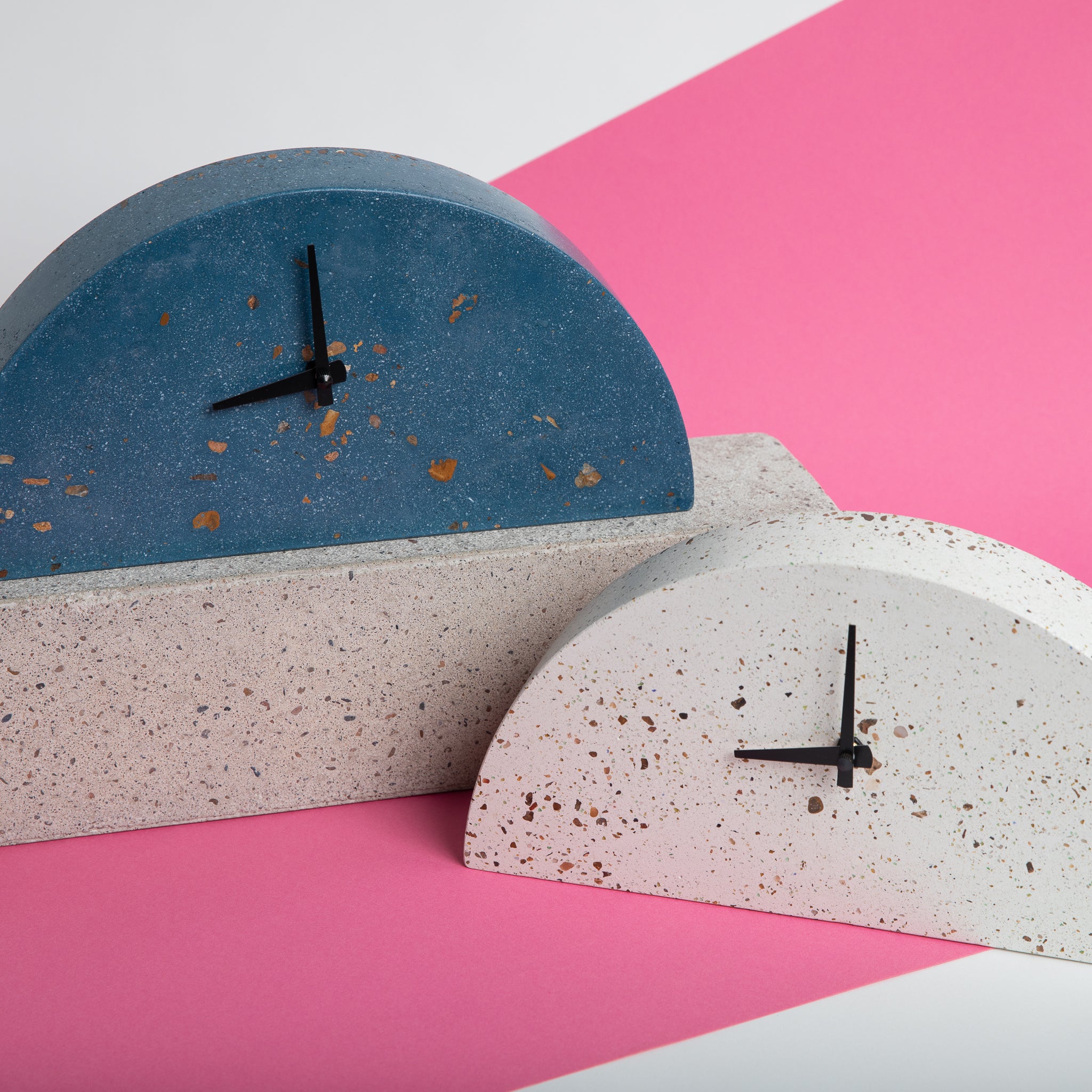 Pretti.Cool Mantle Clock | Cobalt Terrazzo