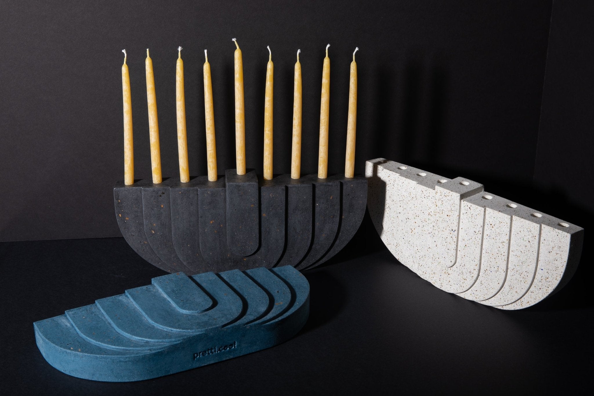 Pretti.Cool Menorah | Black Terrazzo