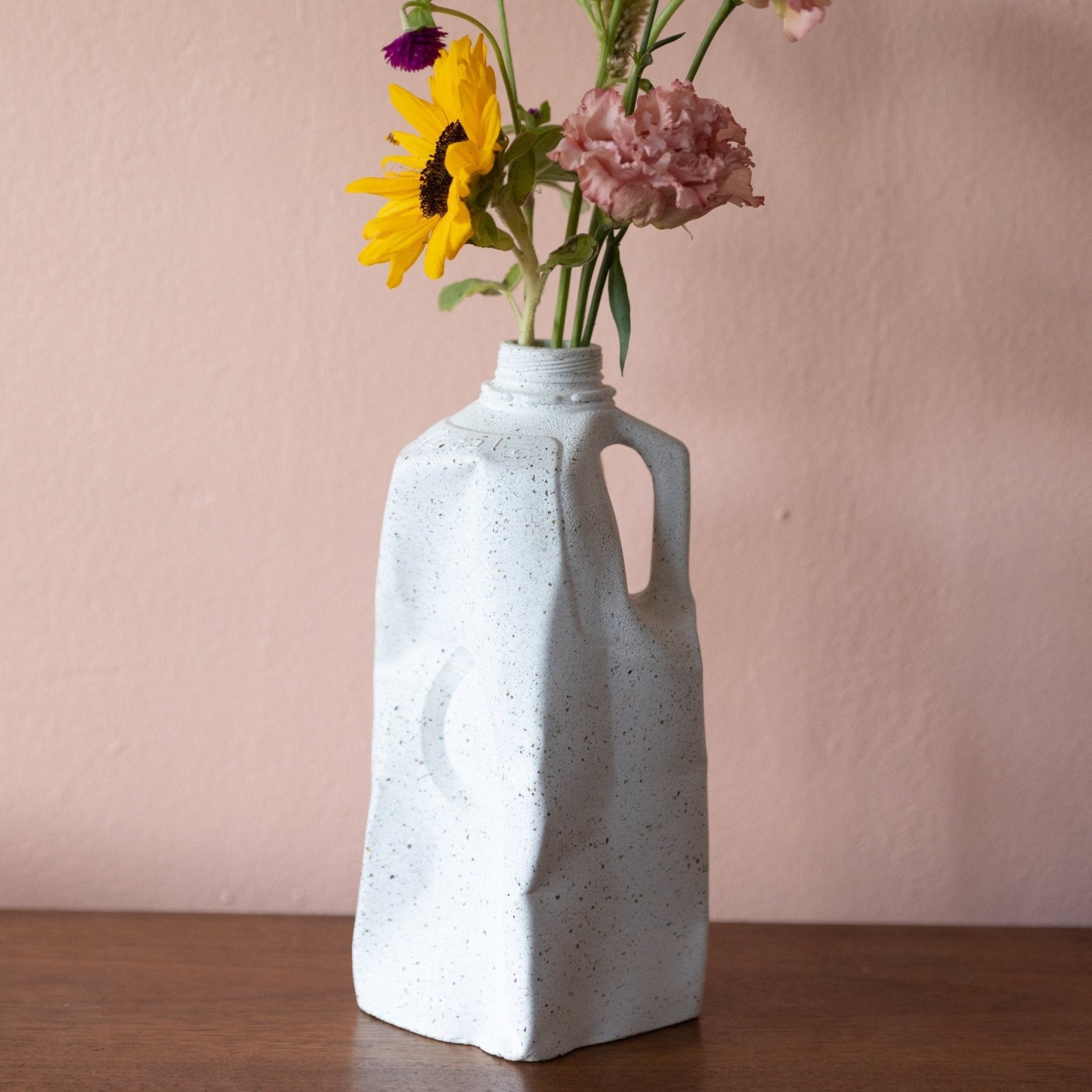 Pretti.Cool Milk Jug Vase | White Terrazzo