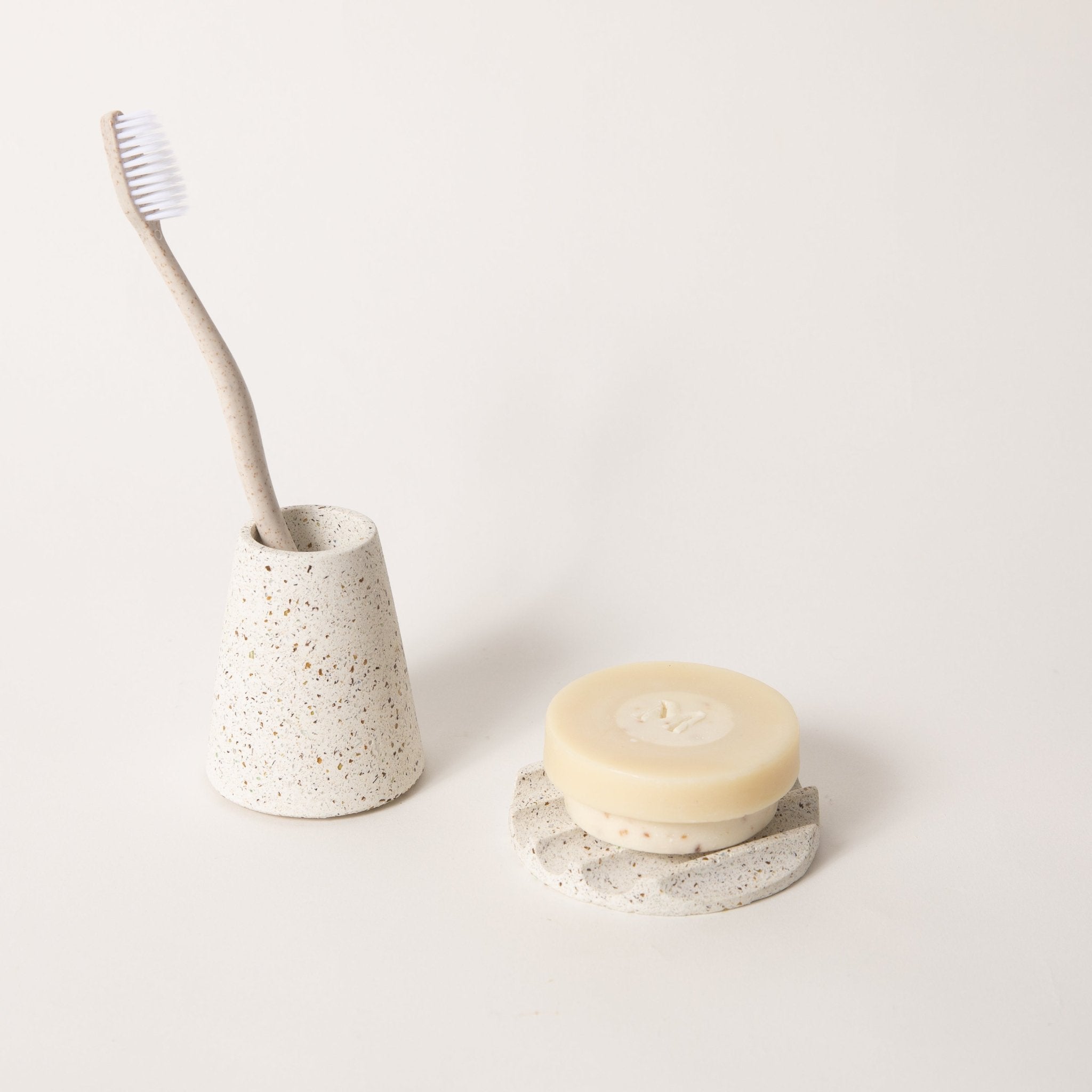 Pretti.CoolMini Soap Dish | White Terrazzo - M.S Skincare