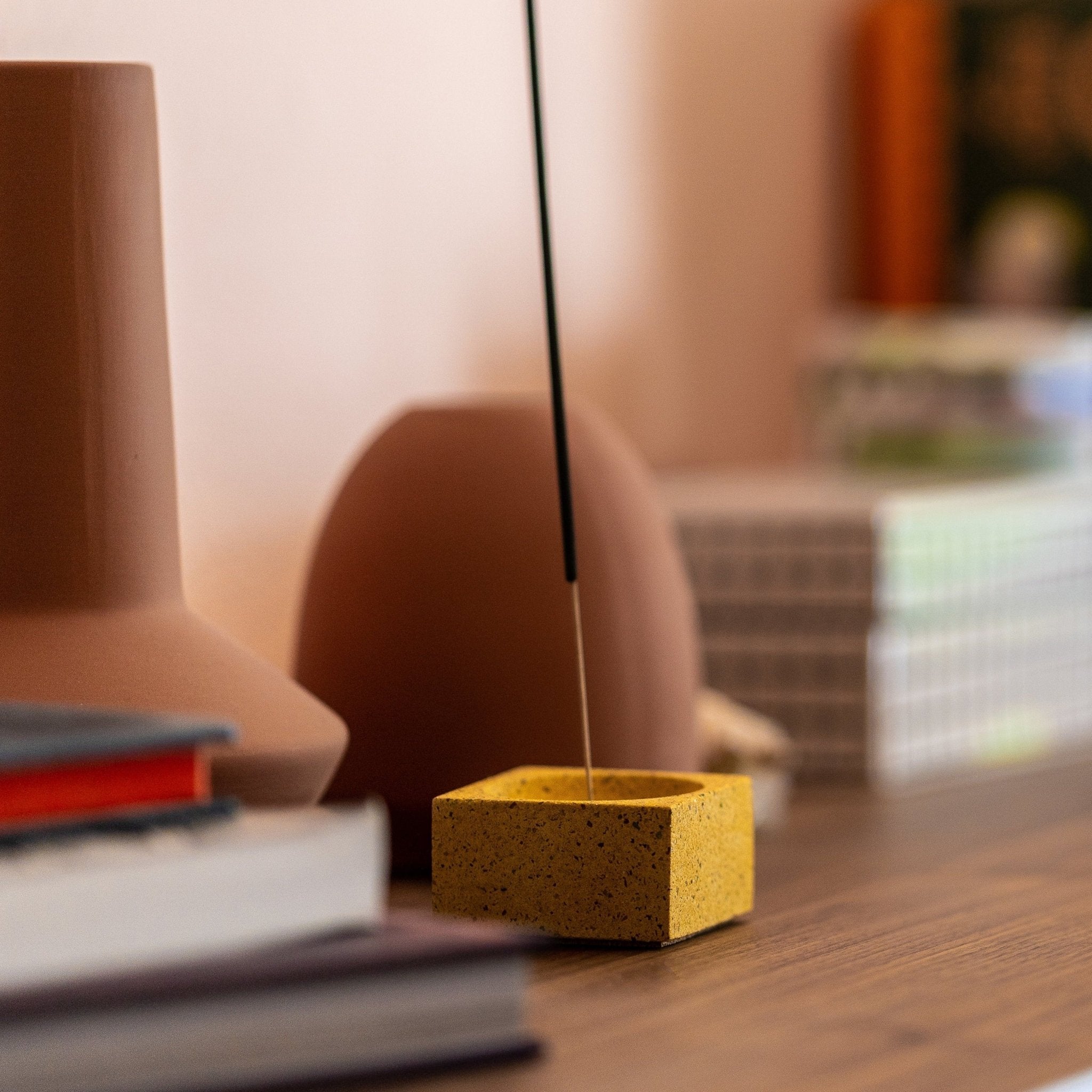 Pretti.Cool Square Incense Holder | Marigold Terrazzo