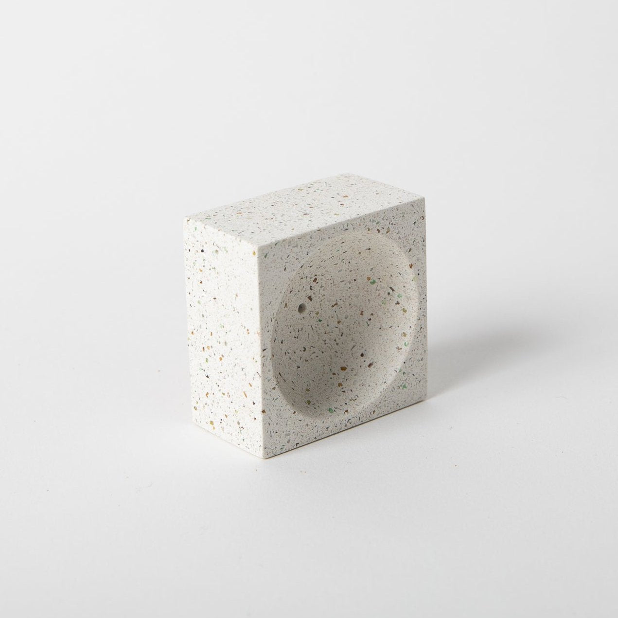 Pretti.CoolSquare Incense Holder | White Terrazzo - M.S Skincare