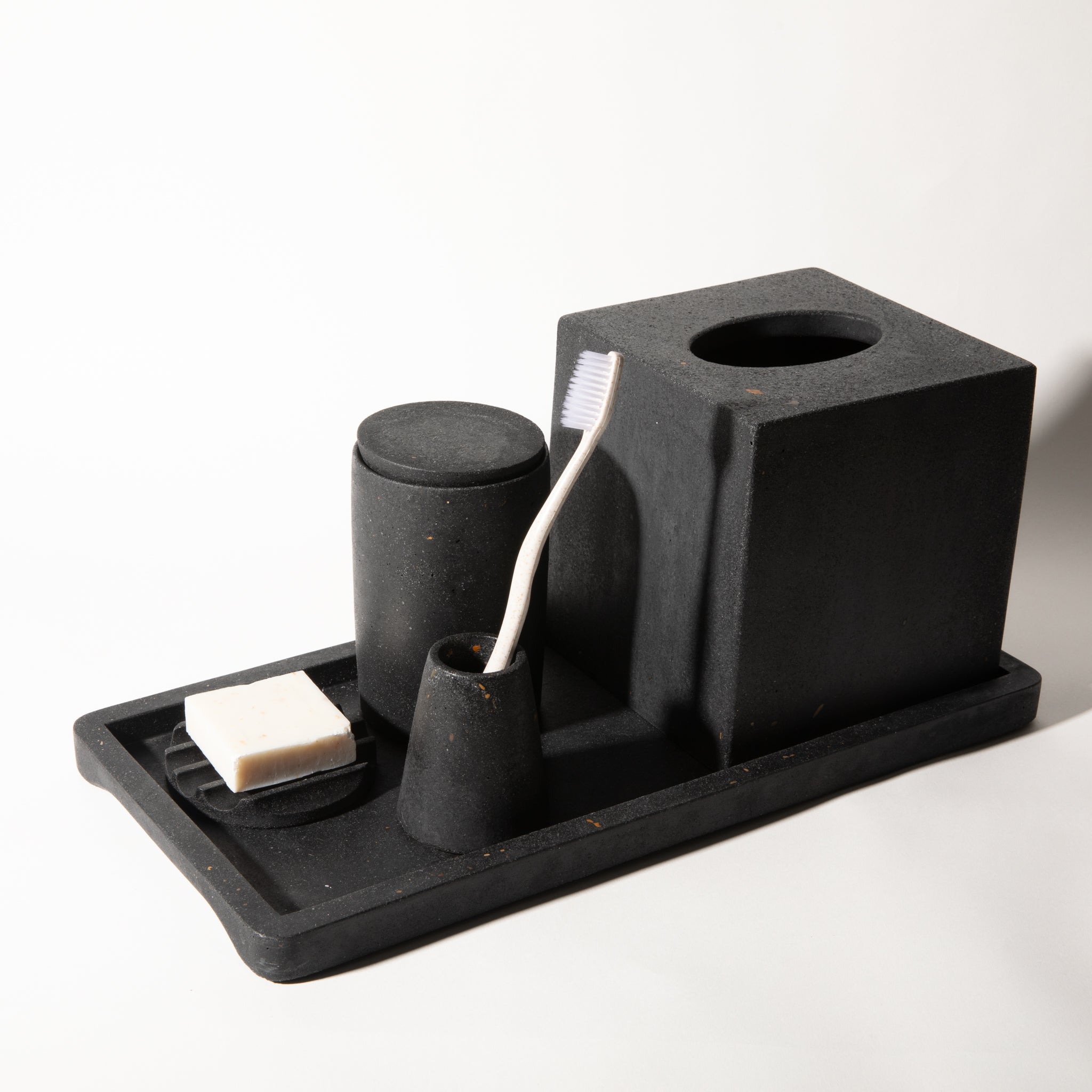 Pretti.Cool Tissue Box Cover | Black Terrazzo