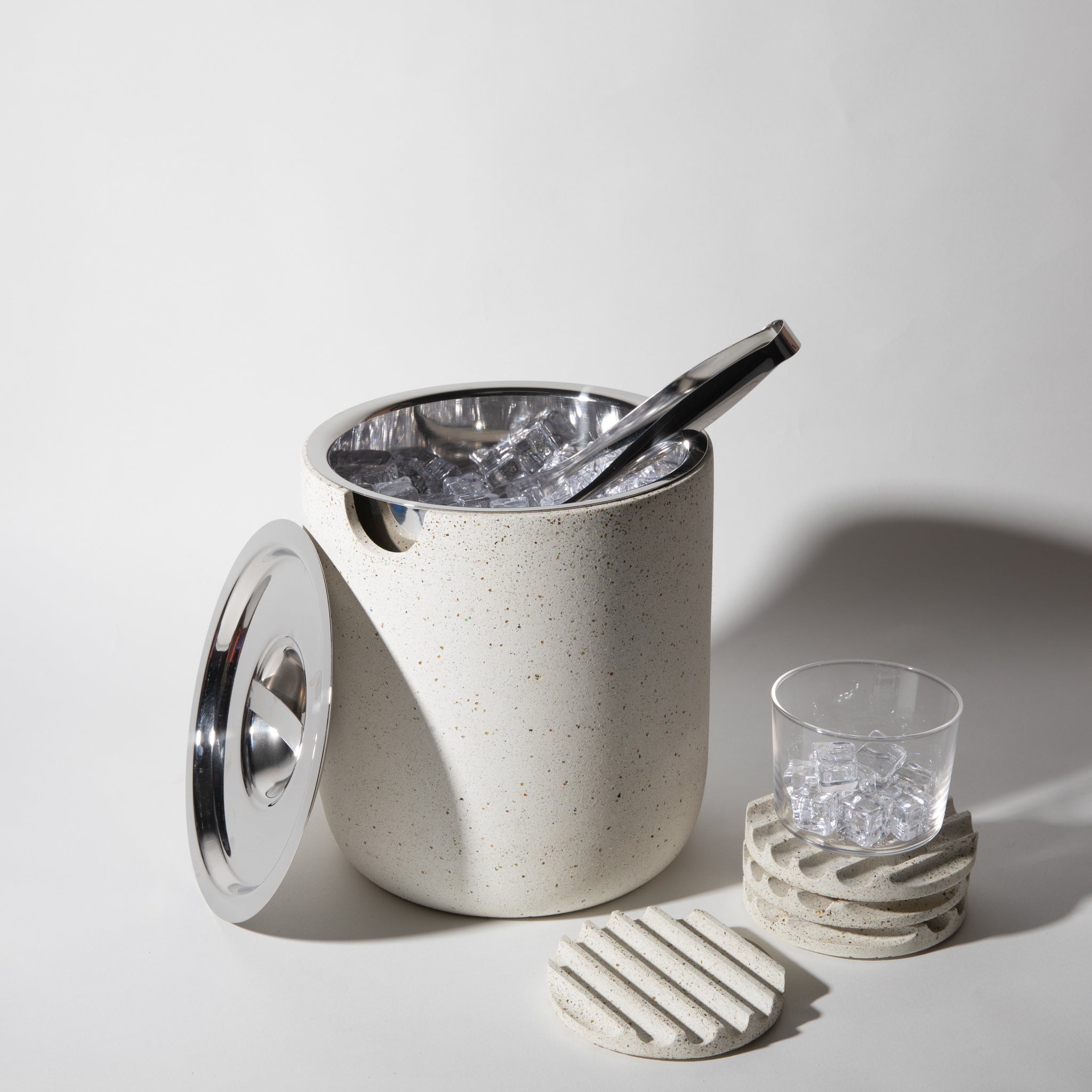 Ice Bucket | White Terrazzo