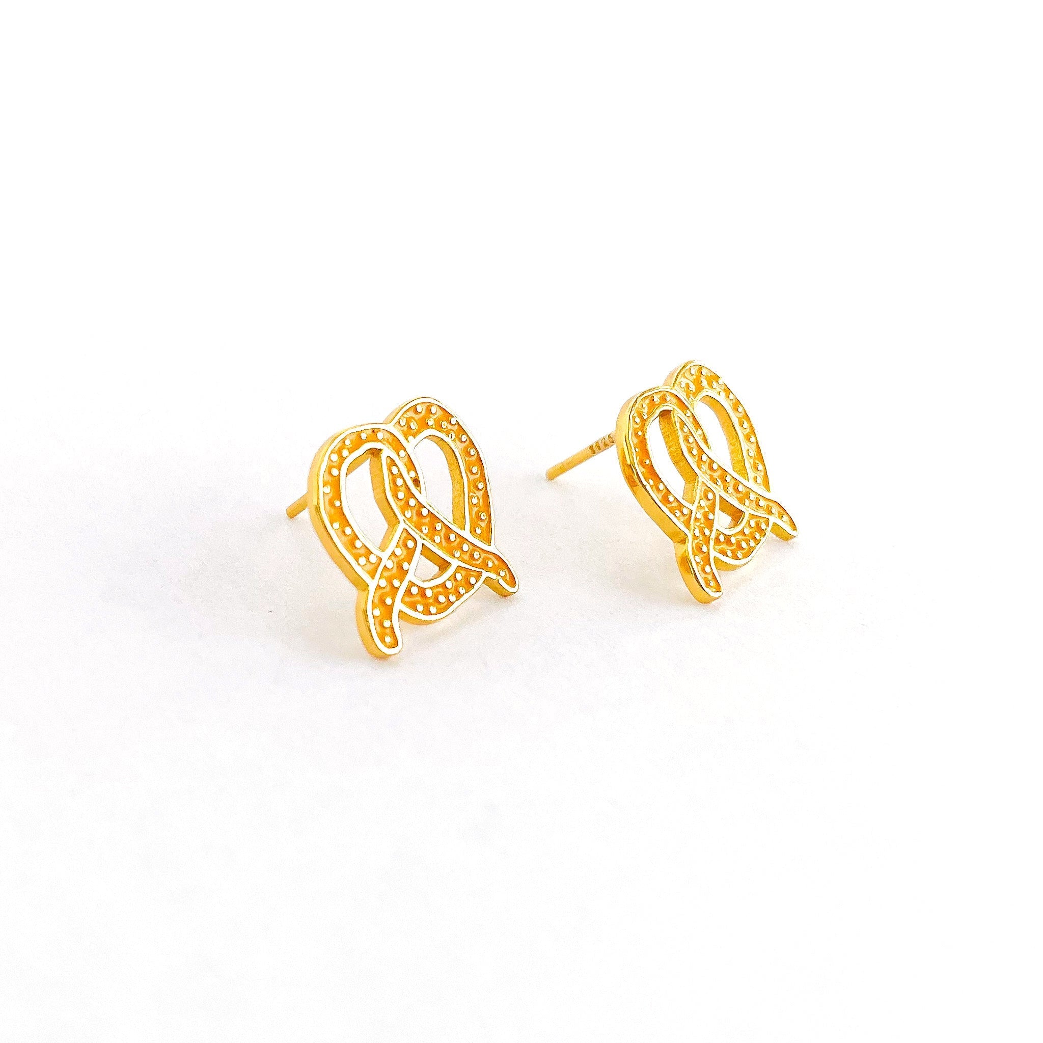 Pretzel Enamel Earrings