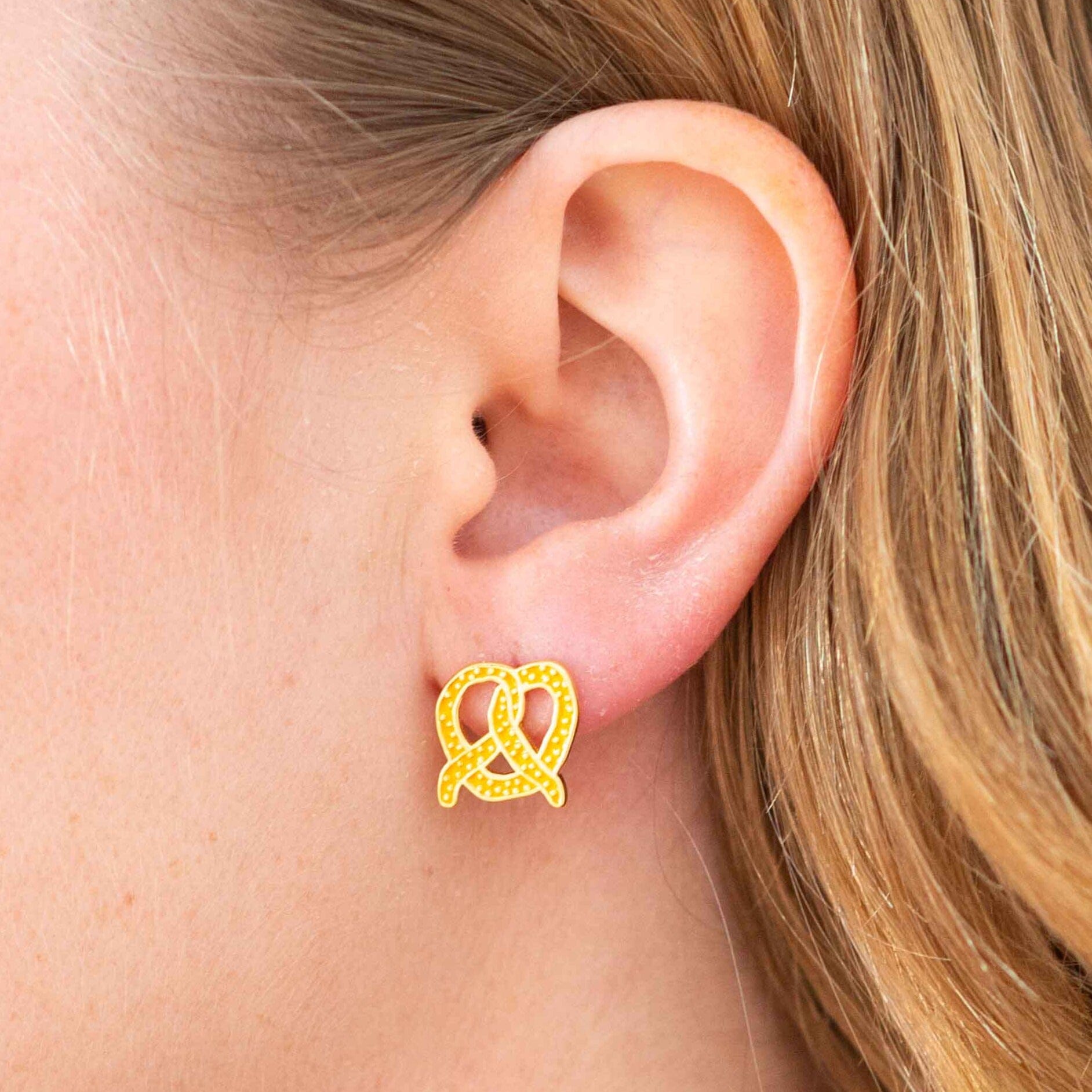 Pretzel Enamel Earrings