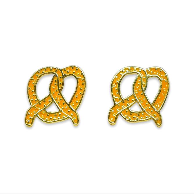 Pretzel Enamel Earrings