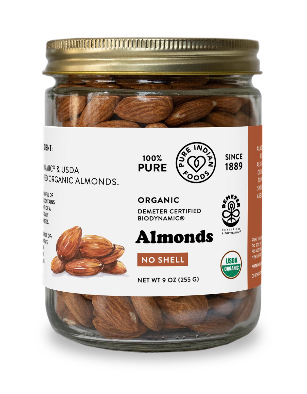 Pure Indian Foods Almonds, Certified Organic - 9 oz