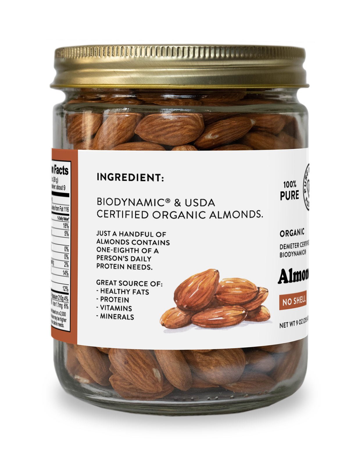 Pure Indian Foods Almonds, Certified Organic - 9 oz