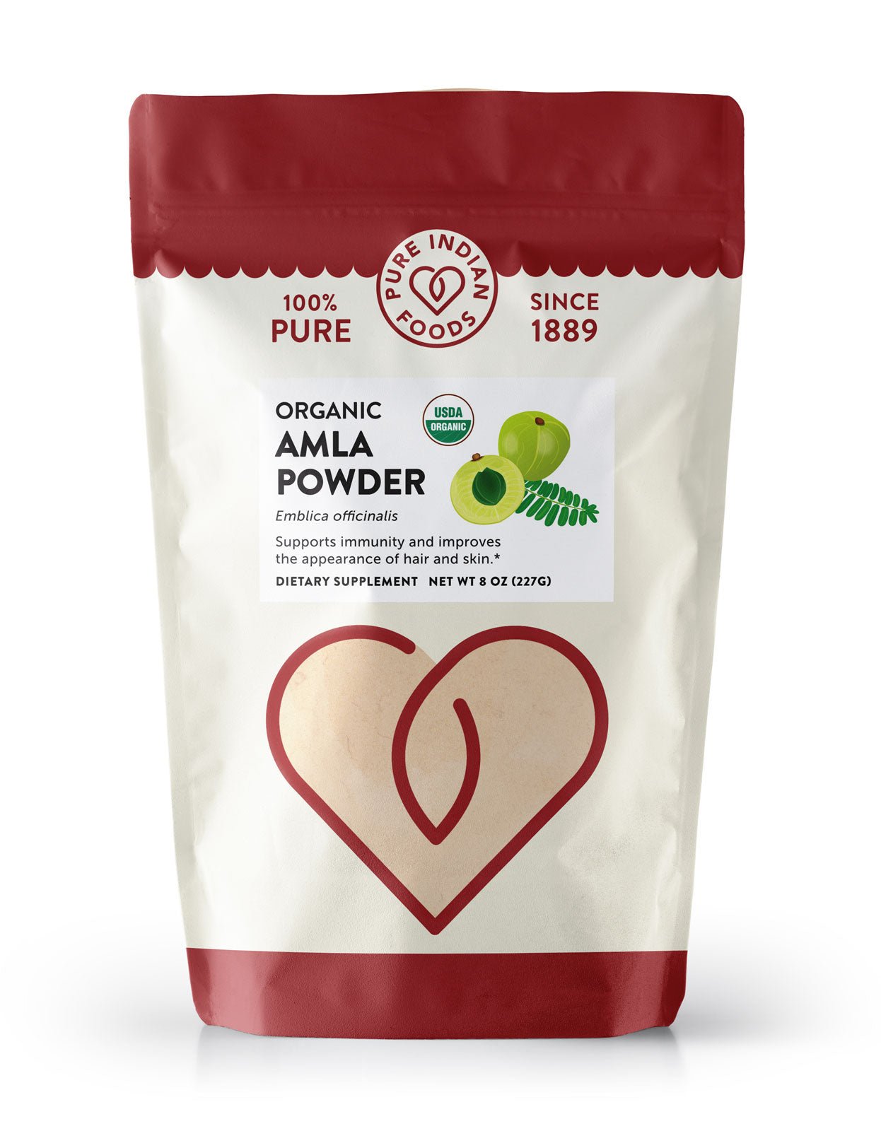 Pure Indian Foods Amla Powder Fine Ground, Certified Organic - 8 oz