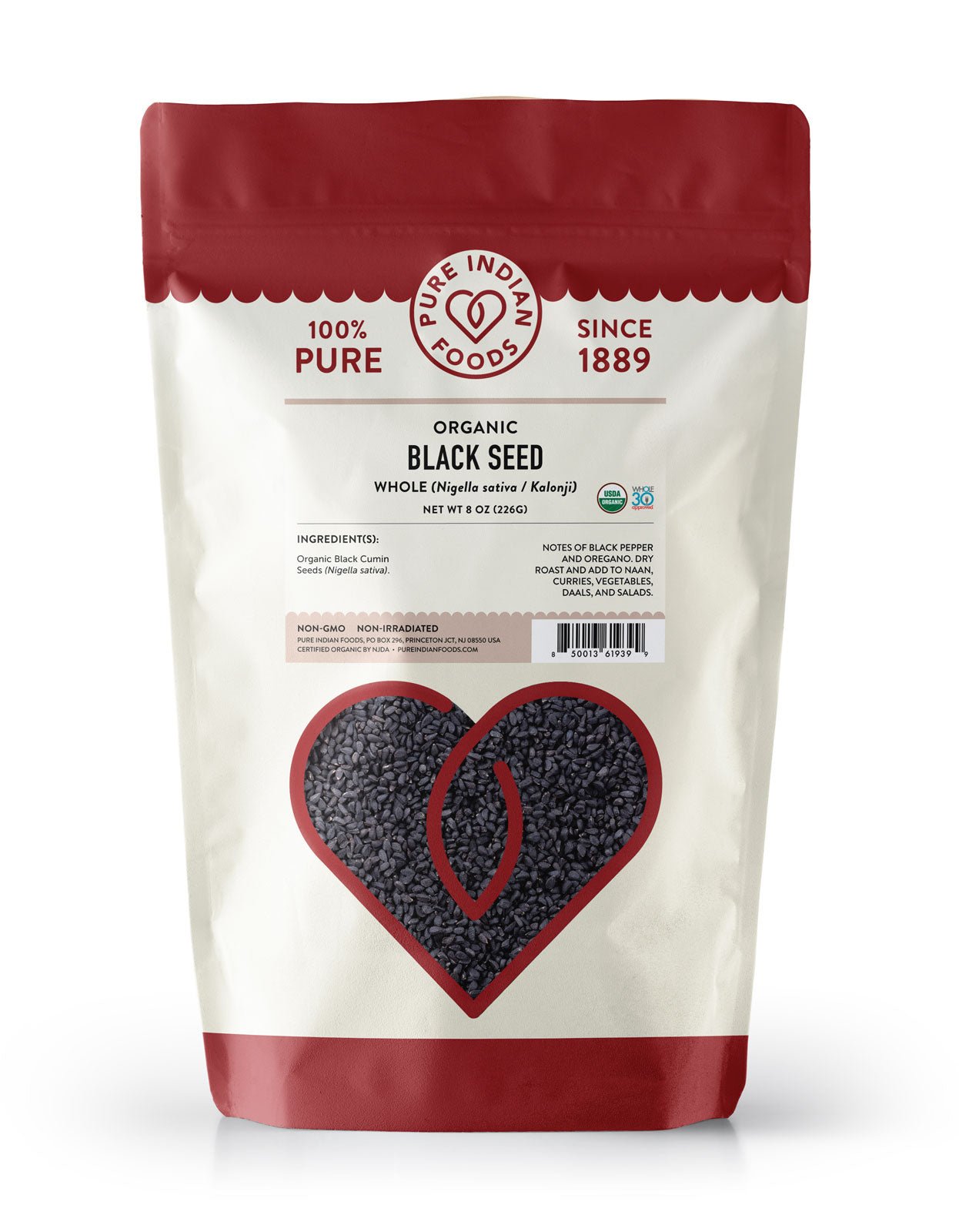 Pure Indian Foods Black Seed (Kalonji, Black Cumin Seed, Nigella sativa), Certified Organic