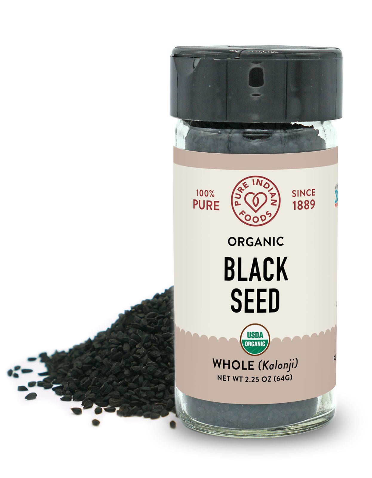 Pure Indian Foods Black Seed (Kalonji, Black Cumin Seed, Nigella sativa), Certified Organic