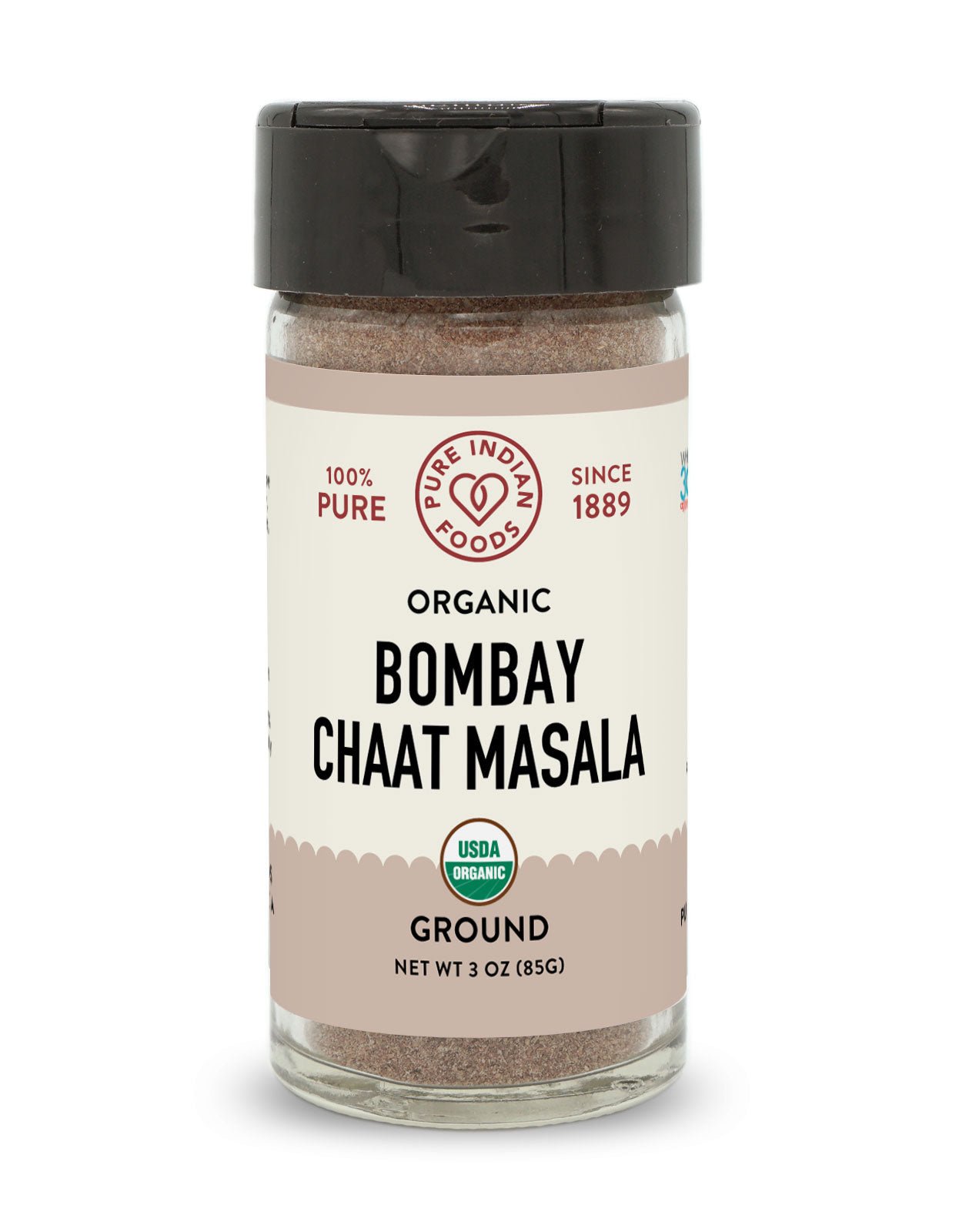 Pure Indian Foods Bombay Chaat Masala Ground, Certified Organic