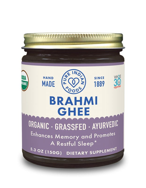 Pure Indian Foods Brahmi Ghee 5.3 oz, Certified Organic