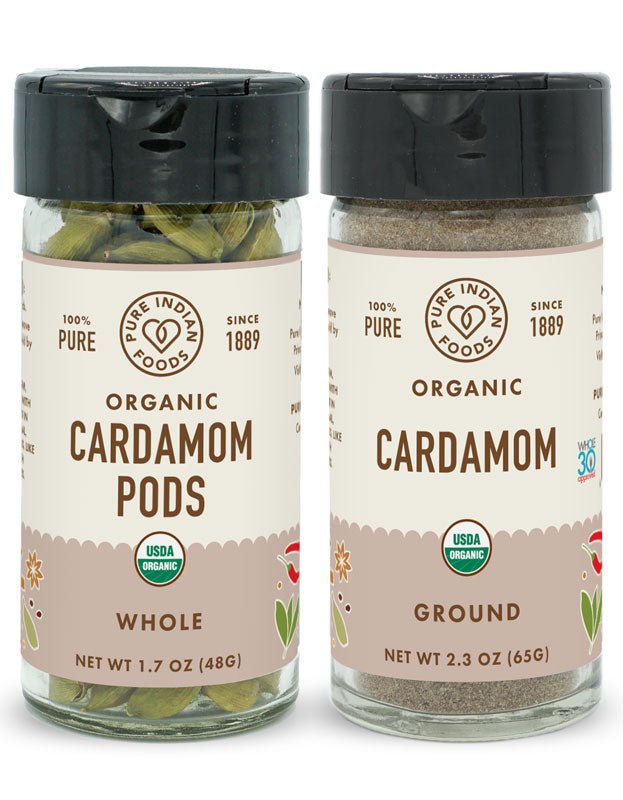 Pure Indian Foods Cardamom Green, Certified Organic