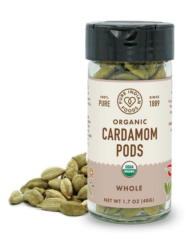 Pure Indian Foods Cardamom Green, Certified Organic