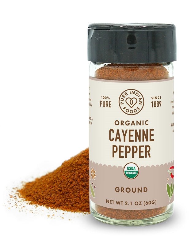 Pure Indian Foods Cayenne Red Chili Pepper Ground (Lal Mirch), Certified Organic