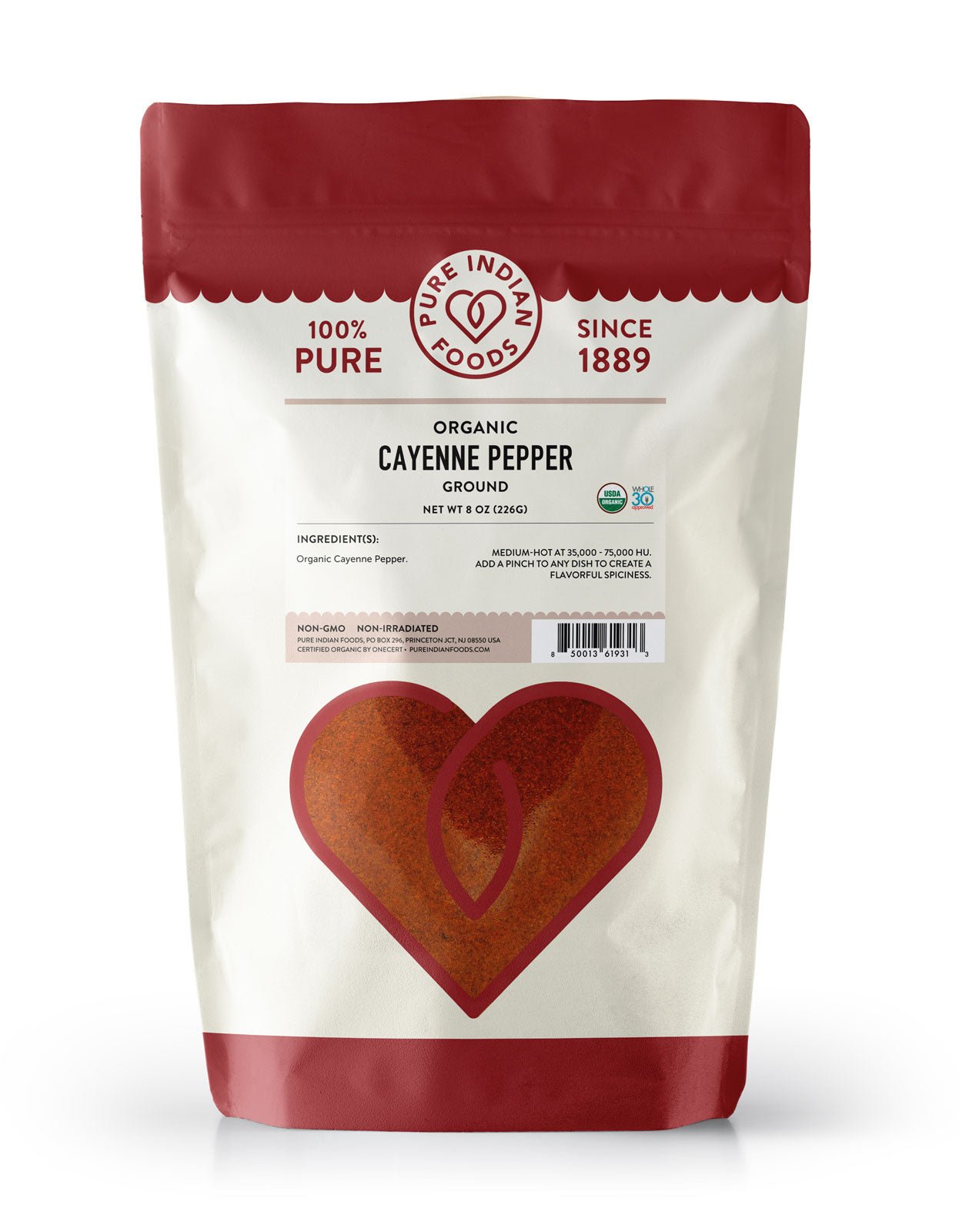 Pure Indian Foods Cayenne Red Chili Pepper Ground (Lal Mirch), Certified Organic