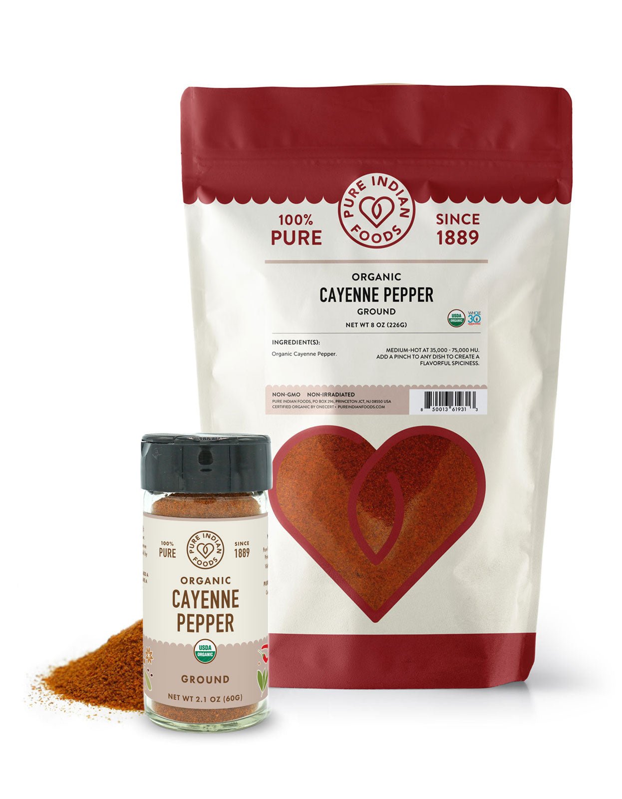 Pure Indian Foods Cayenne Red Chili Pepper Ground (Lal Mirch), Certified Organic