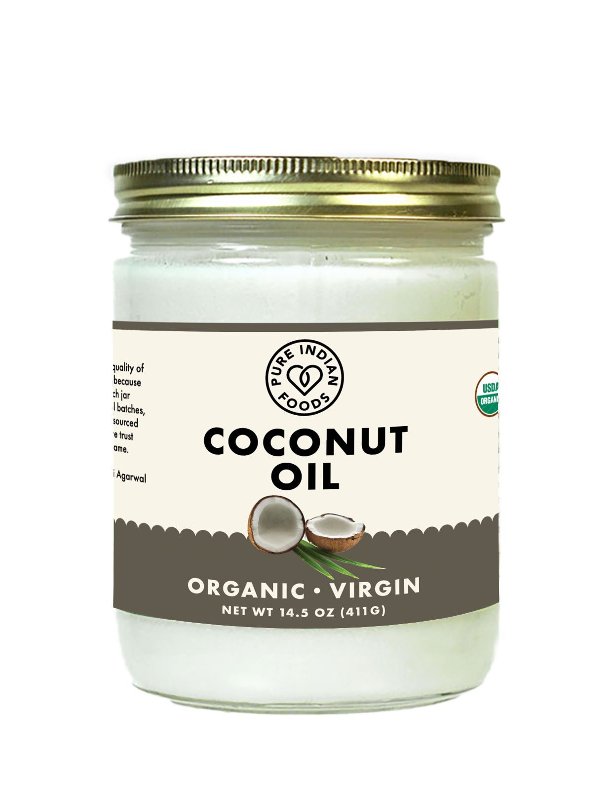 Pure Indian Foods Coconut Oil 14.5 oz, Virgin & Certified Organic