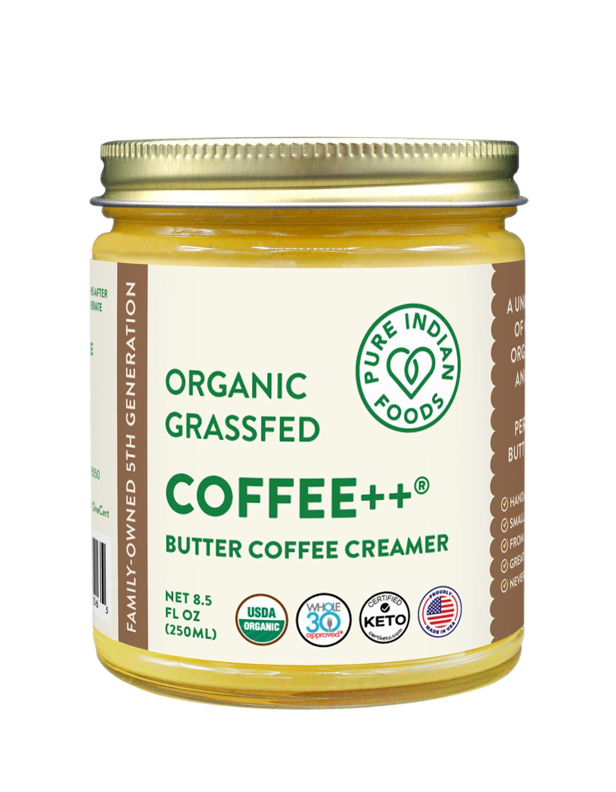 Pure Indian Foods Coffee++ Butter Coffee Creamer, Certified Organic