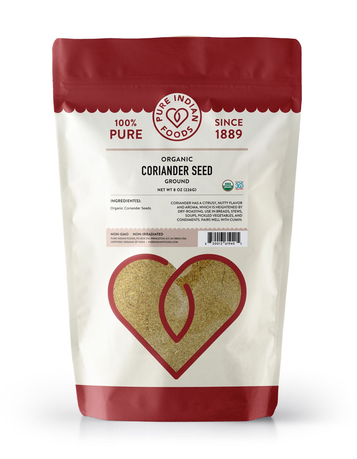 Pure Indian Foods Coriander Seed, Certified Organic