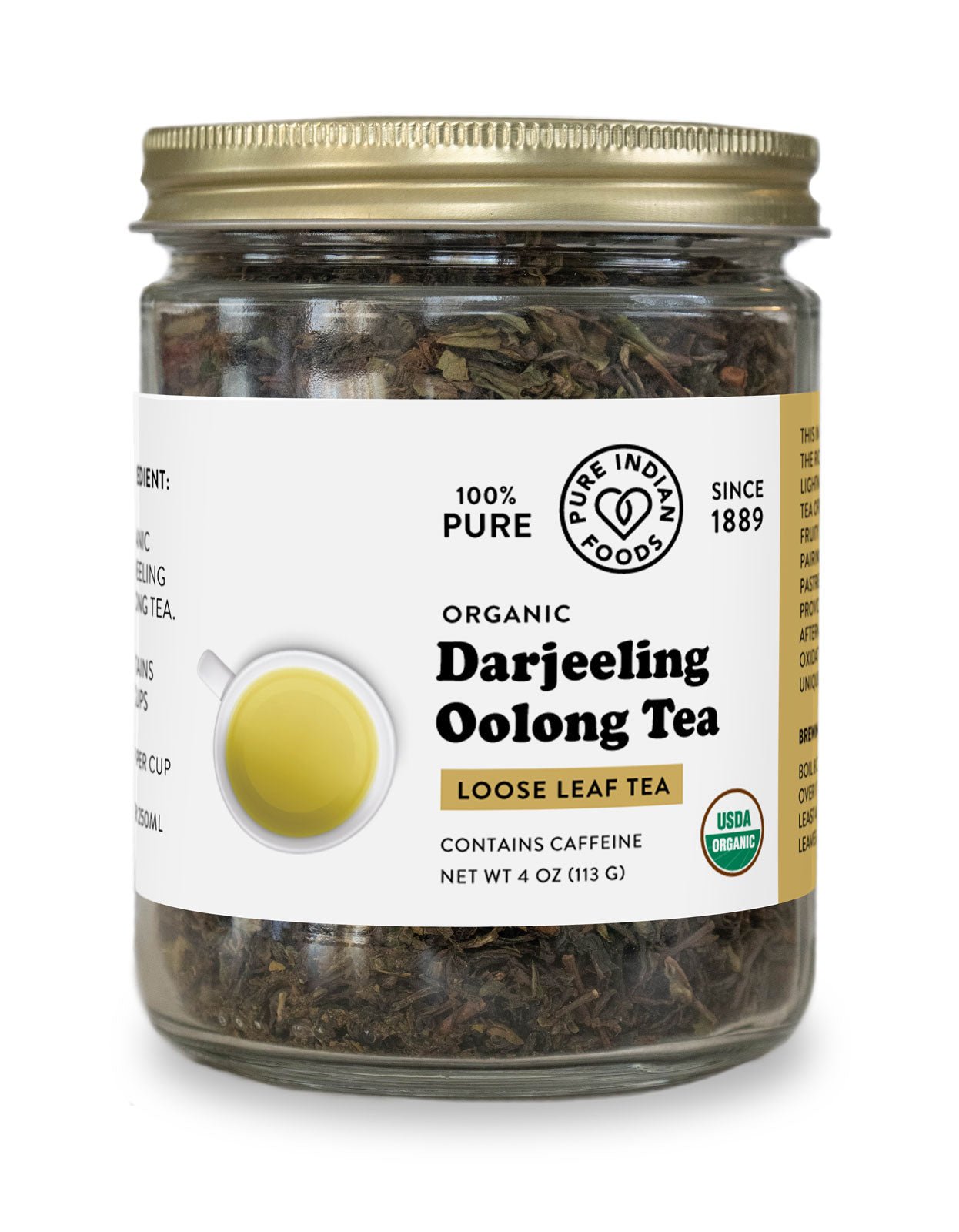 Pure Indian Foods Darjeeling Tea, Certified Organic - 4 oz