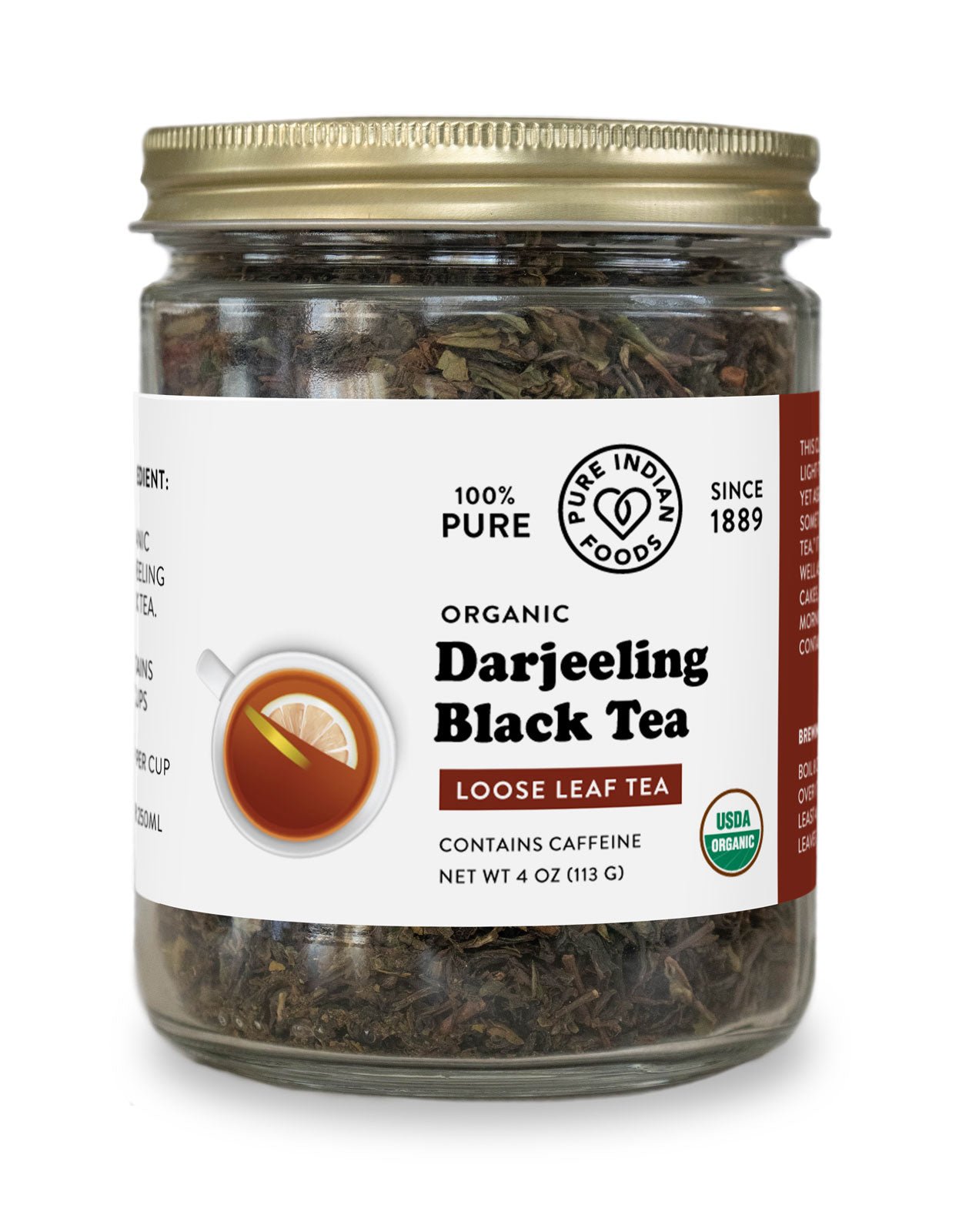 Pure Indian Foods Darjeeling Tea, Certified Organic - 4 oz