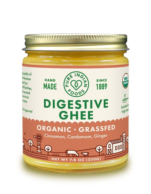 Pure Indian Foods Digestive Ghee, Grassfed & Certified Organic - 7.8 oz