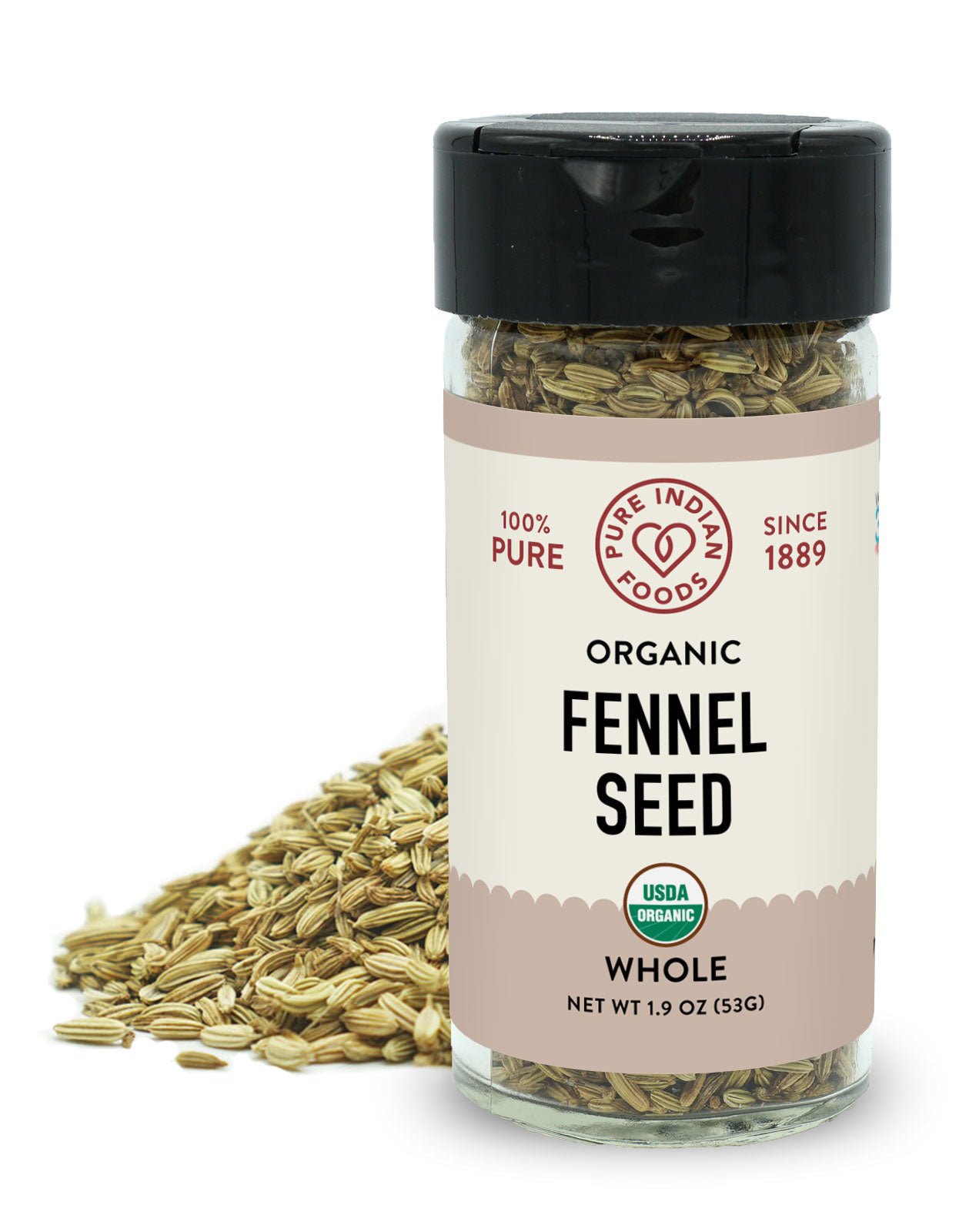 Pure Indian Foods Fennel Seed, Certified Organic