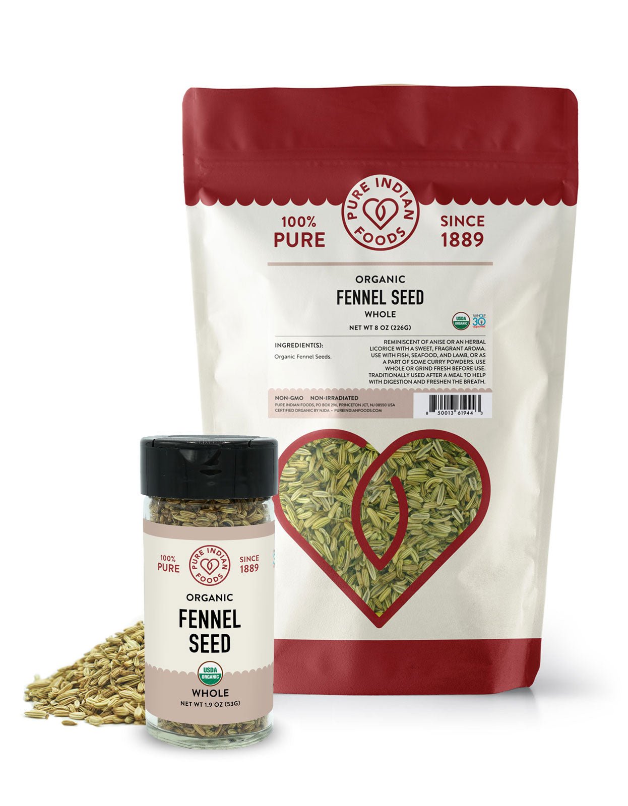 Pure Indian Foods Fennel Seed, Certified Organic