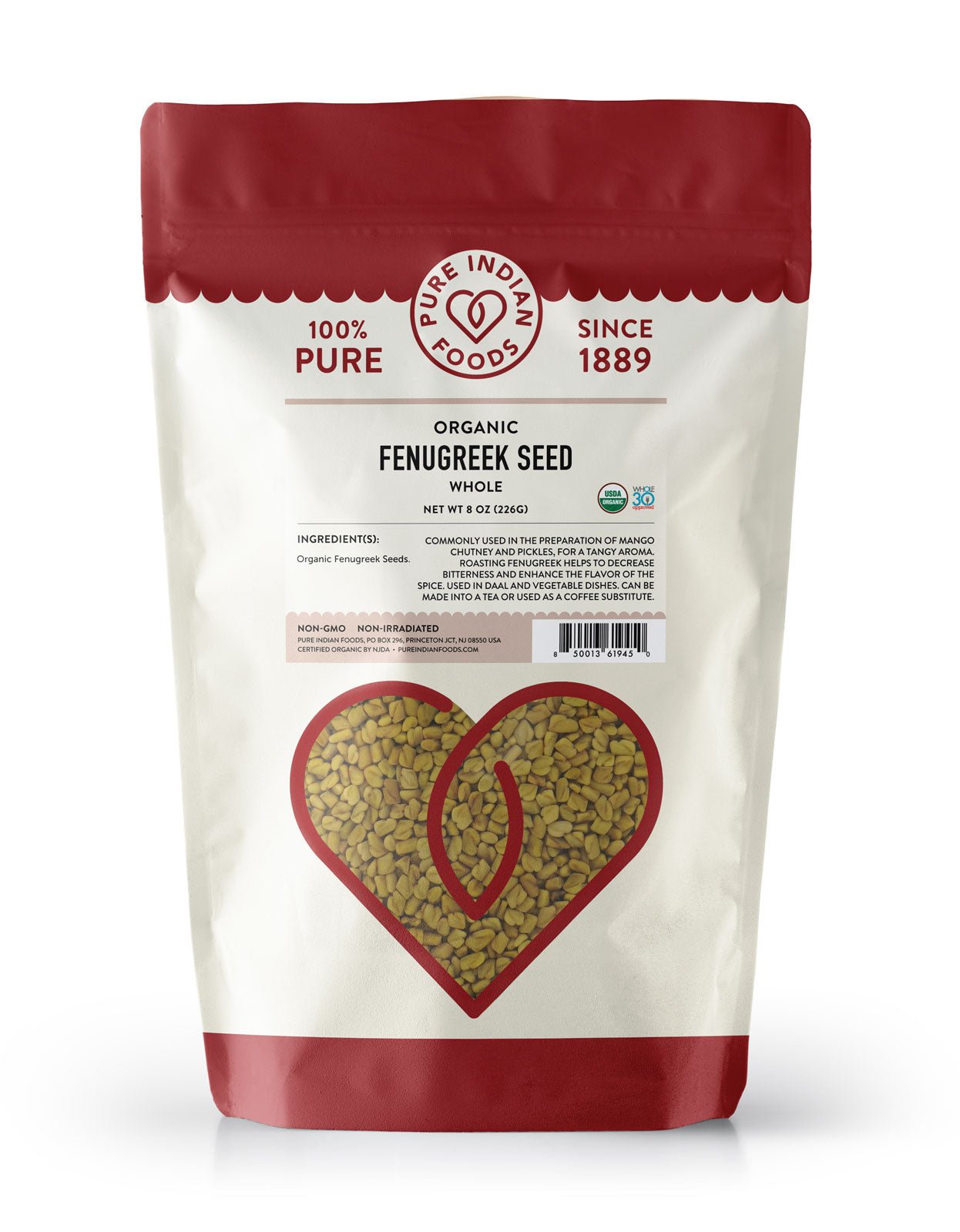 Pure Indian Foods Fenugreek Seed, Certified Organic