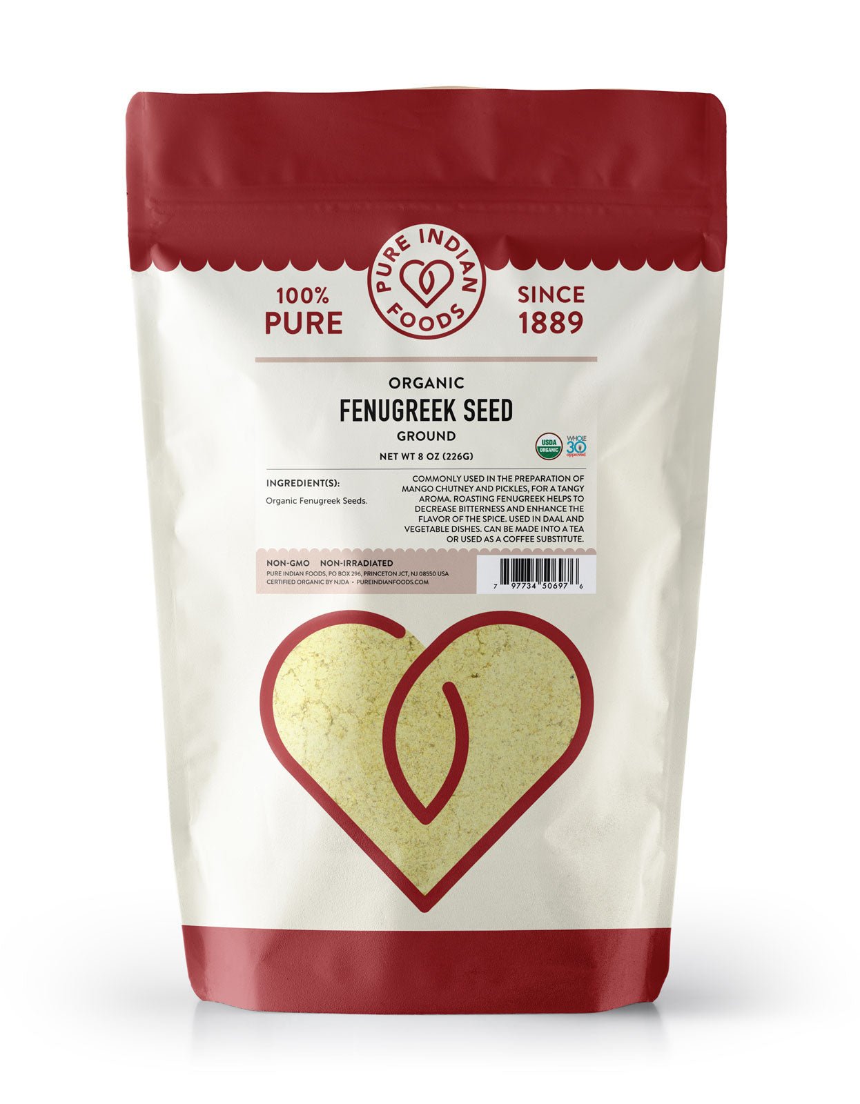 Pure Indian Foods Fenugreek Seed, Certified Organic